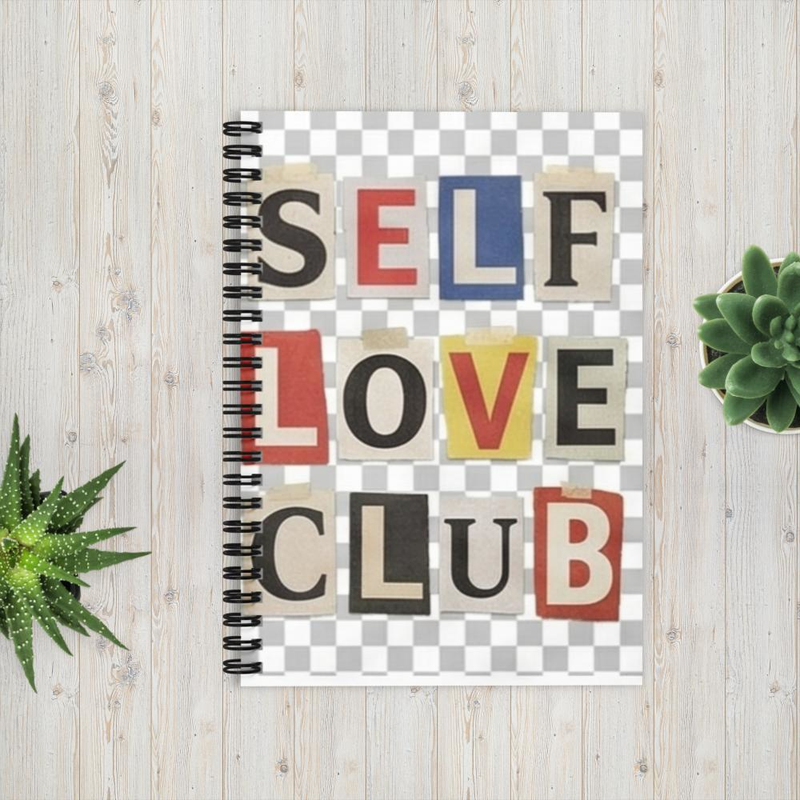 Ruled Line Spiral Notebook-Self Love Club !