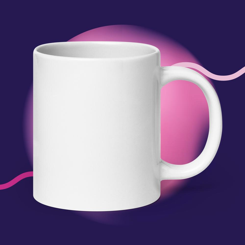 White glossy mug