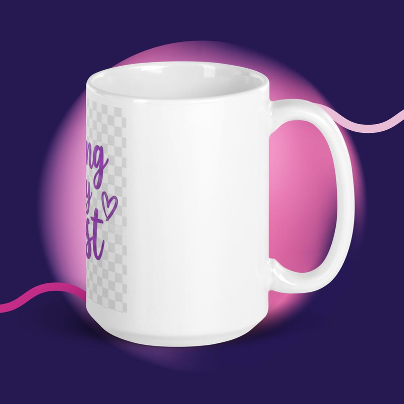 White glossy mug