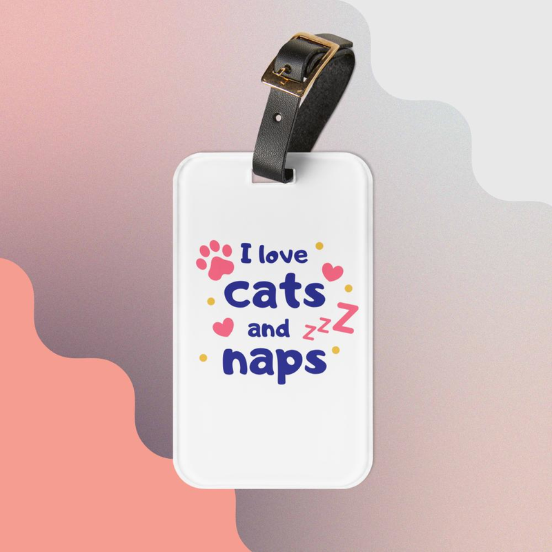 Luggage tag- I Love Cats..