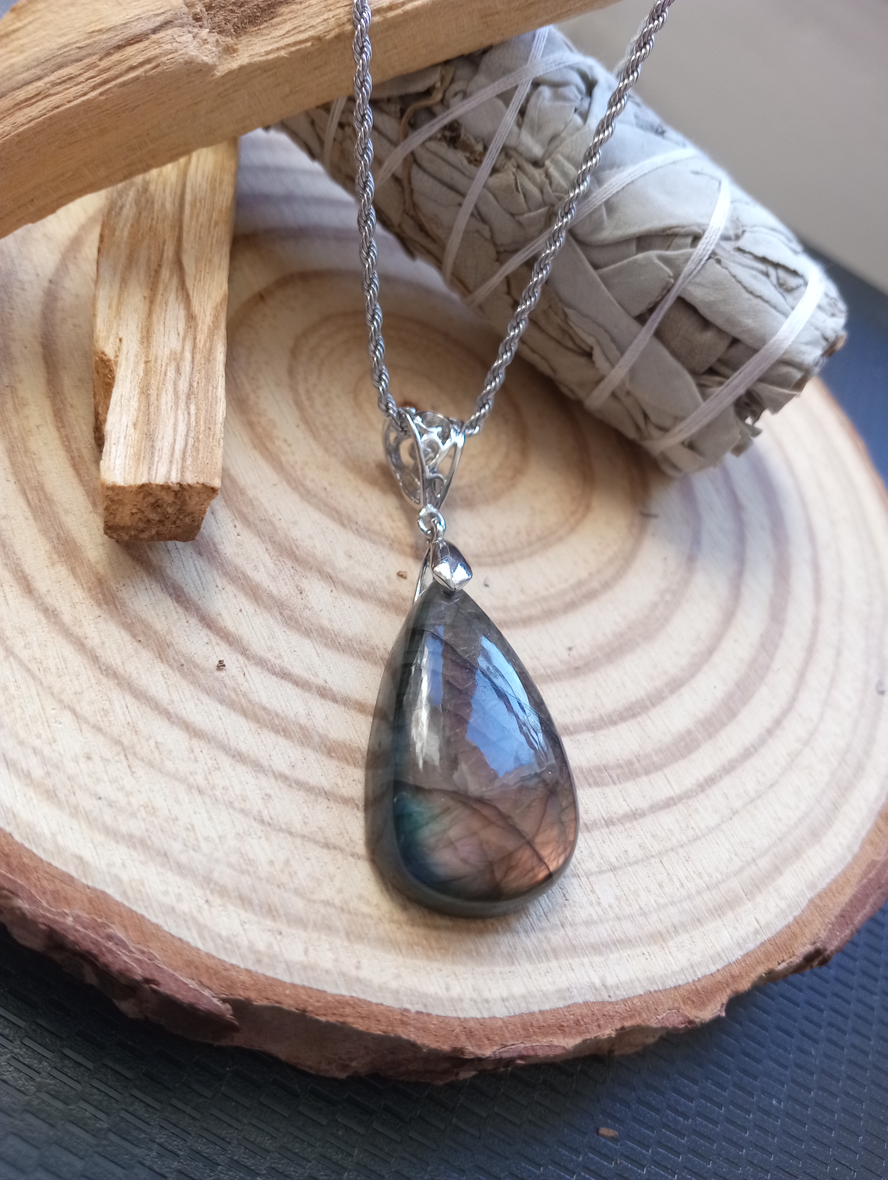 Pendentif labradorite