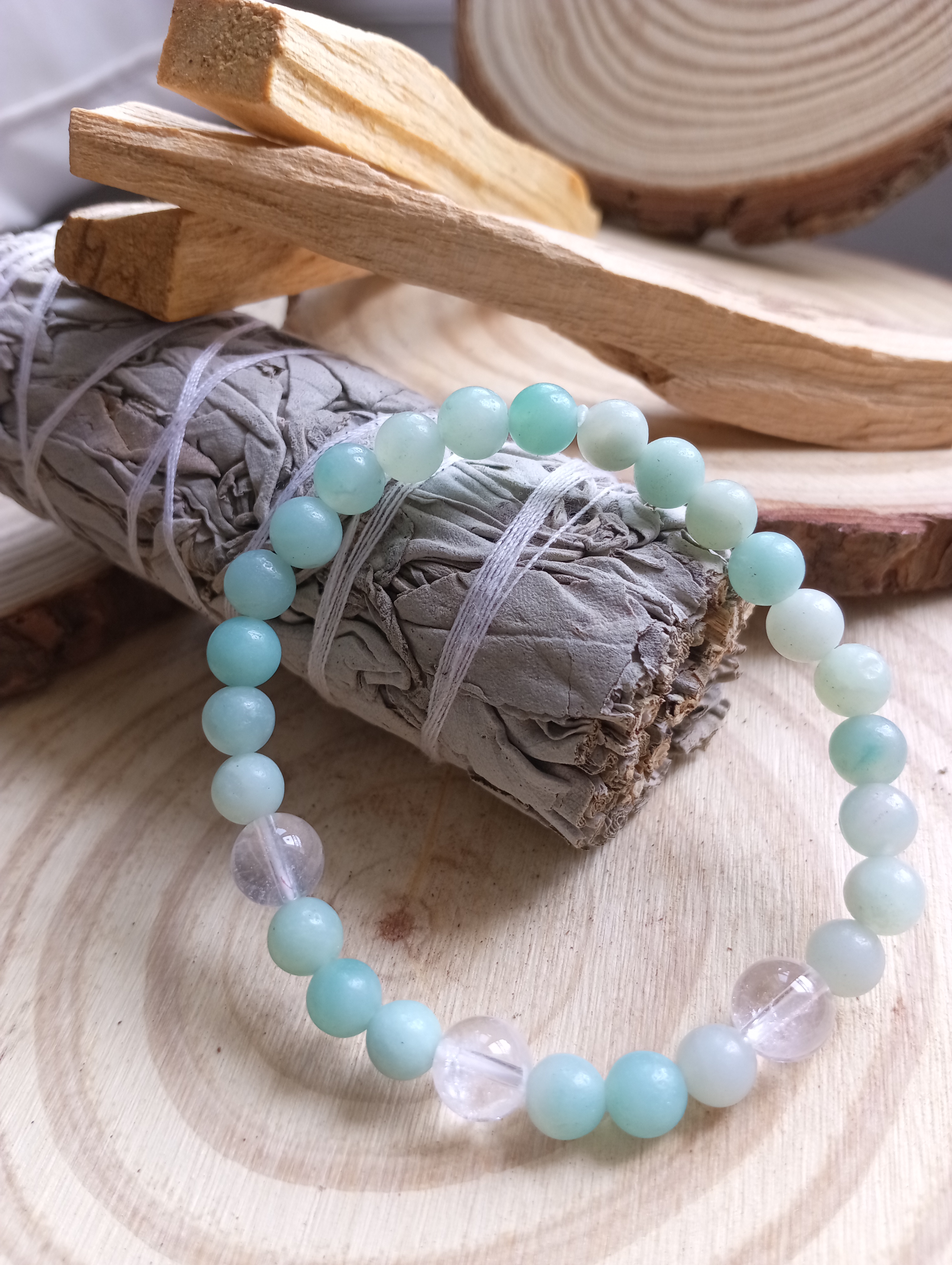 Amazonite et Cristal de Roche