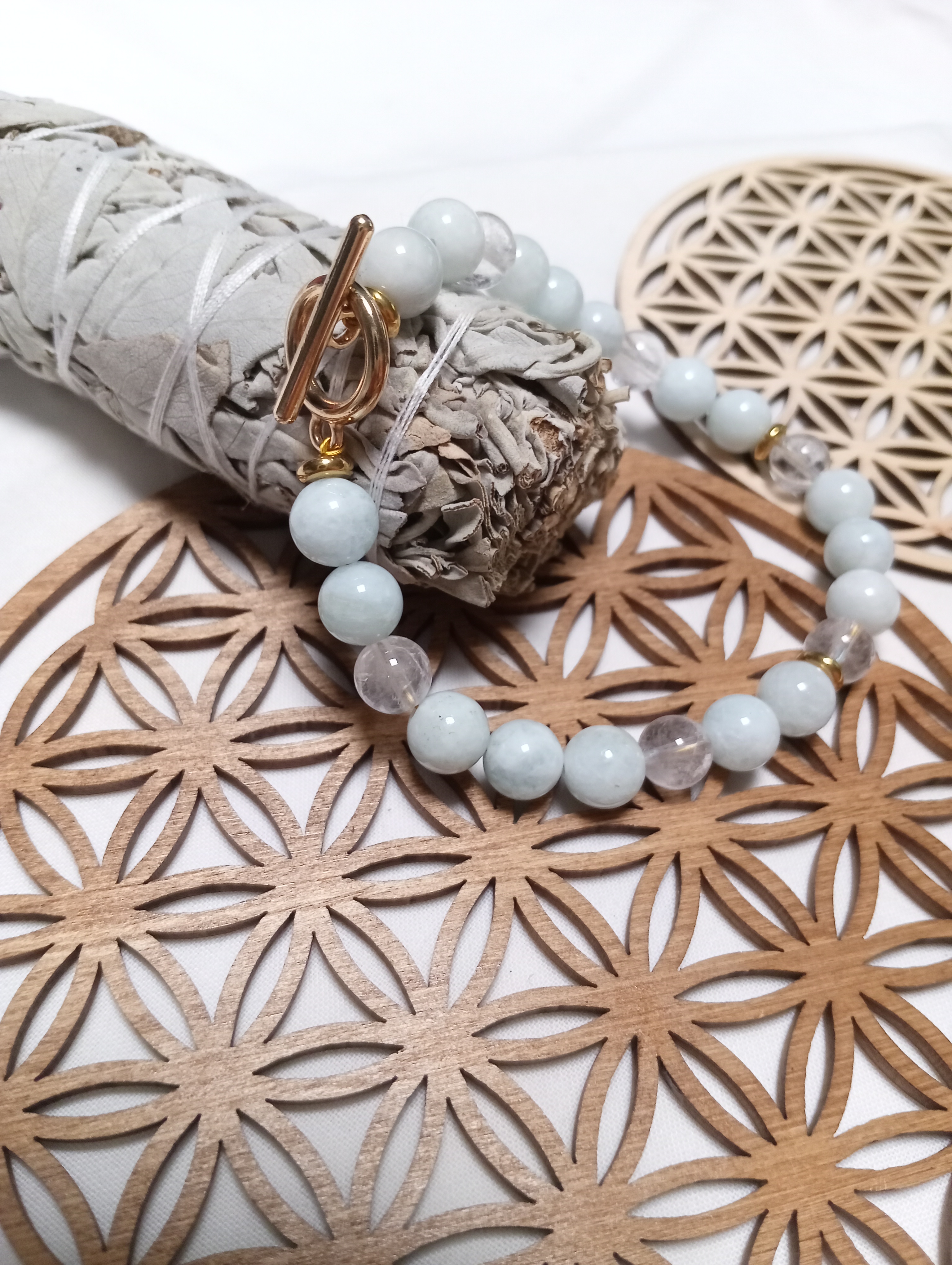 Bracelet en aigue-marine de belle qualité