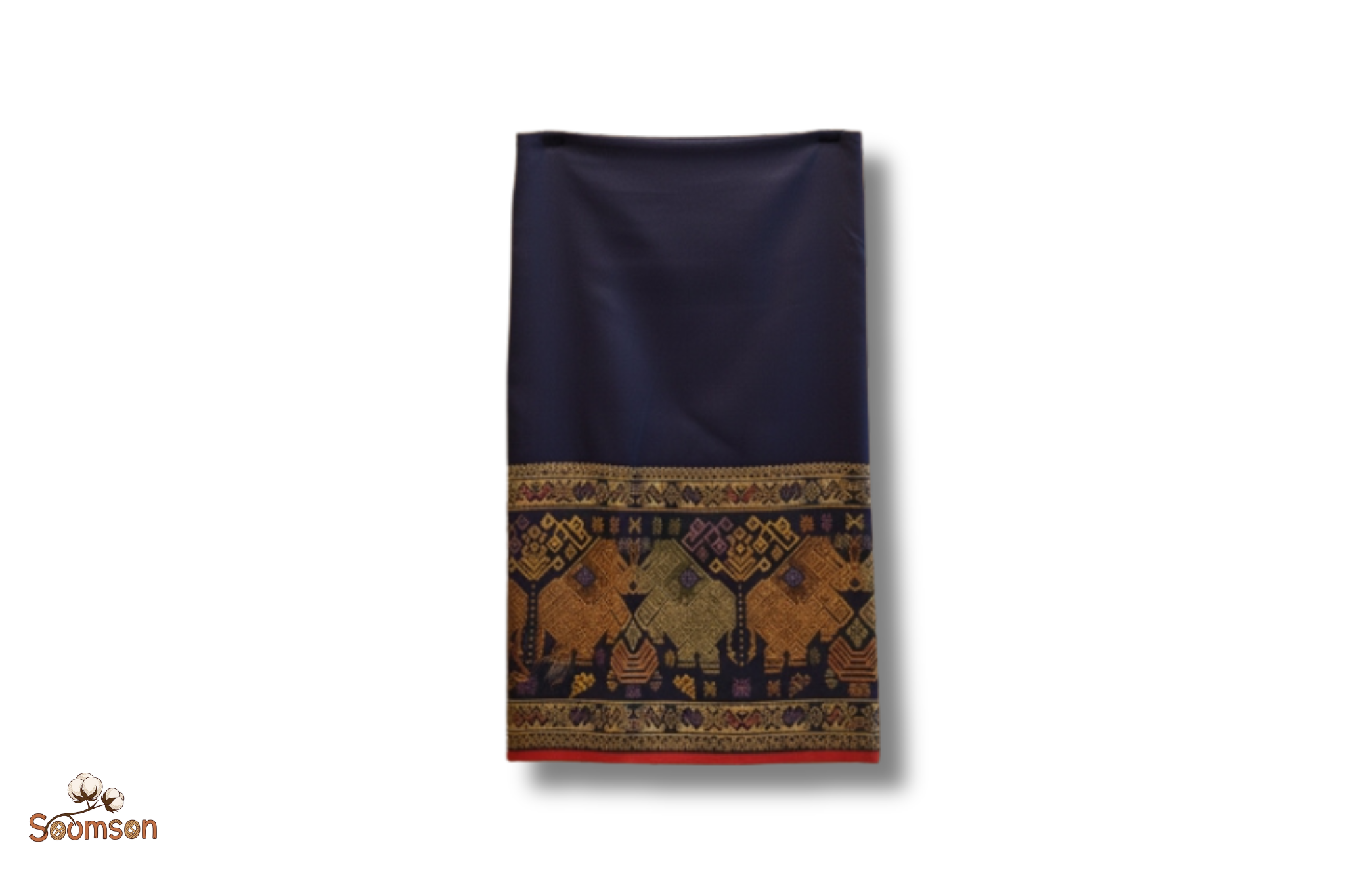 ສິ້ນສີກົມ ແລະ ຕີນສີ້ນລາຍຊ້າງ ​Traditional Lao Silk Skirt