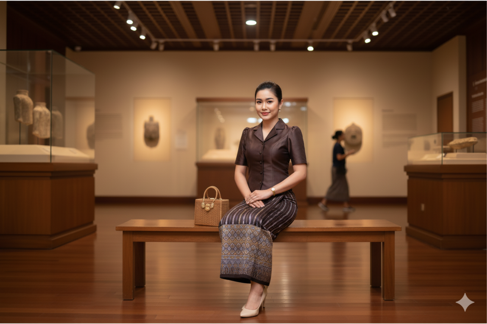 ສິ້ນໄໝລາບປົນ Traditional Lao Silk Skirt