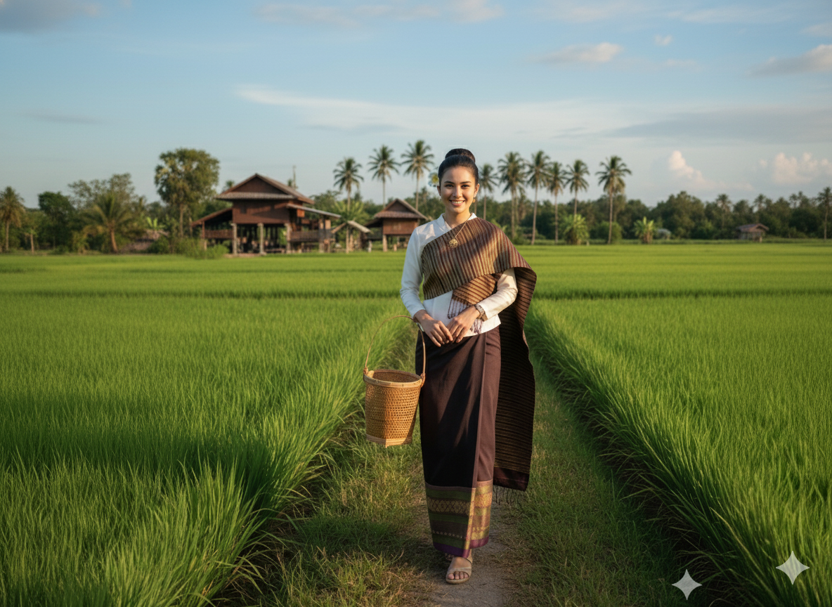 ສີ້ນ Lao Traditional Skirt