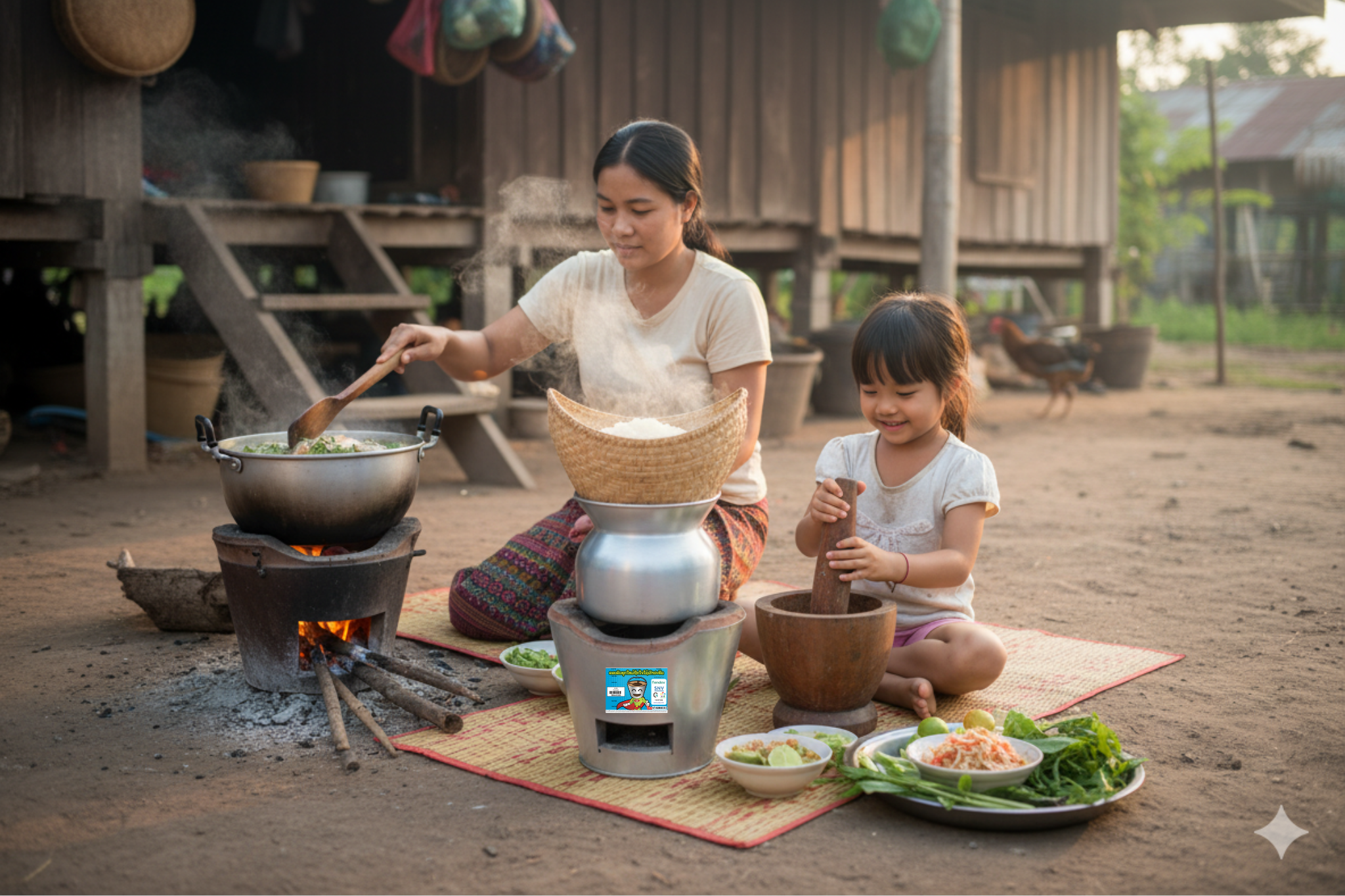 ຫວດນຶ່ງເຂົ້າ Sticky rice Steaming Basket