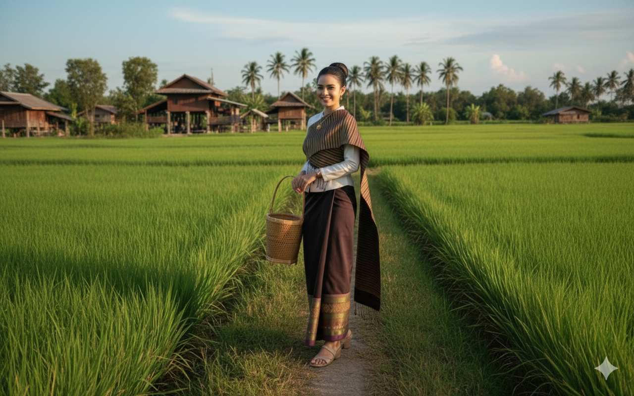 ສີ້ນ Lao Traditional Skirt