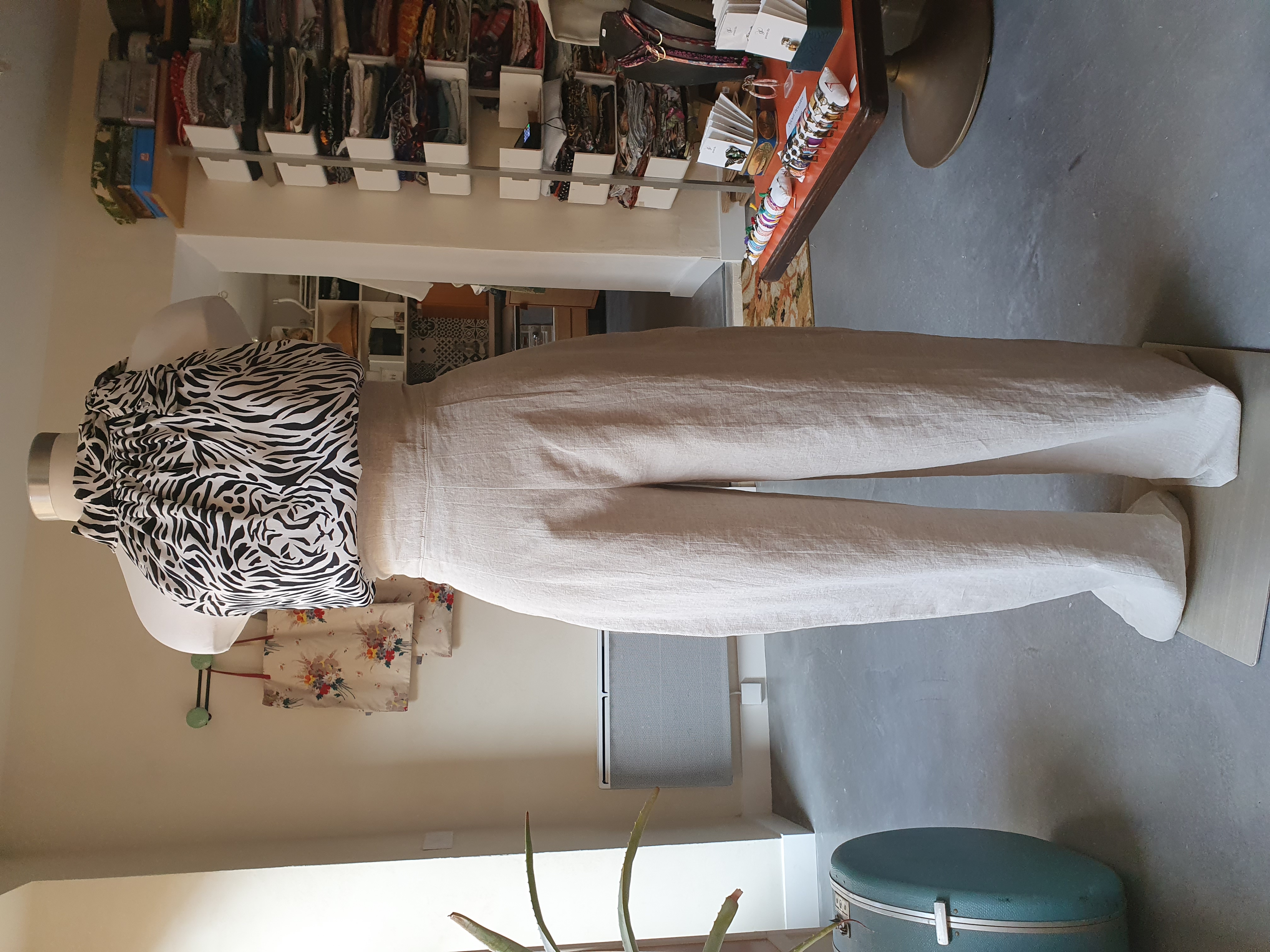 pantalon large greige