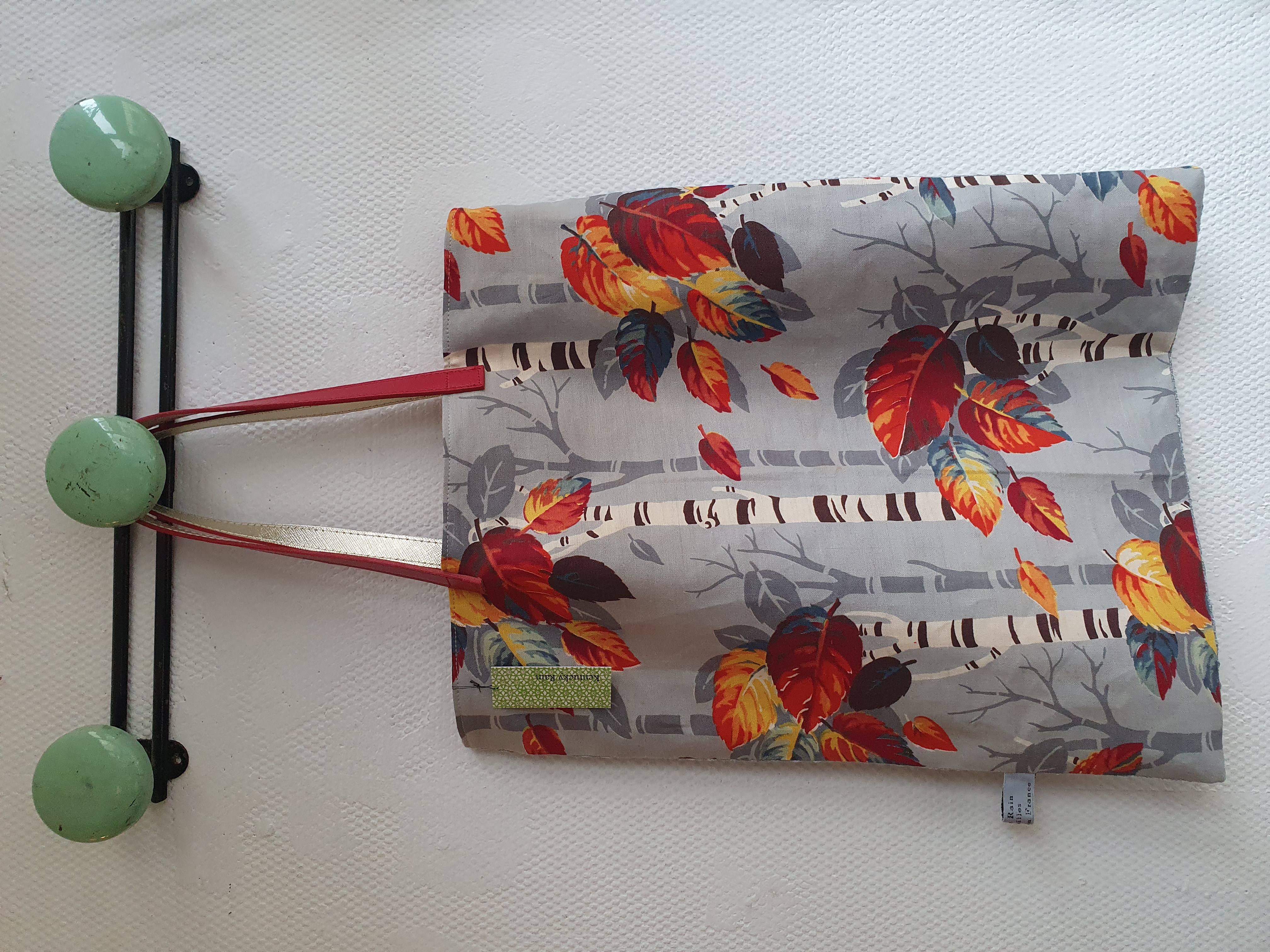 cabas plat autumn leaves