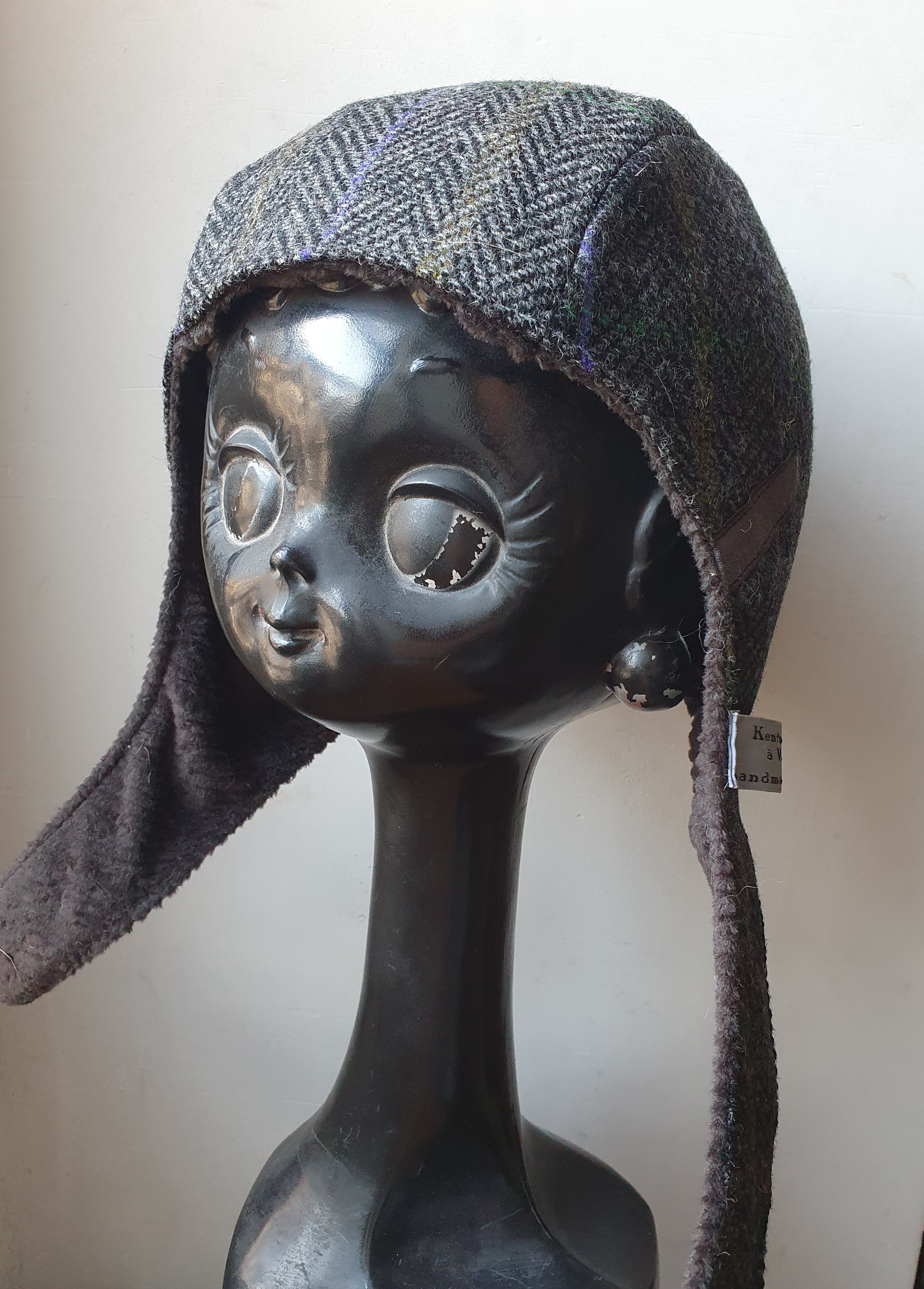 chapeau aviateur prince de galles gris foncé