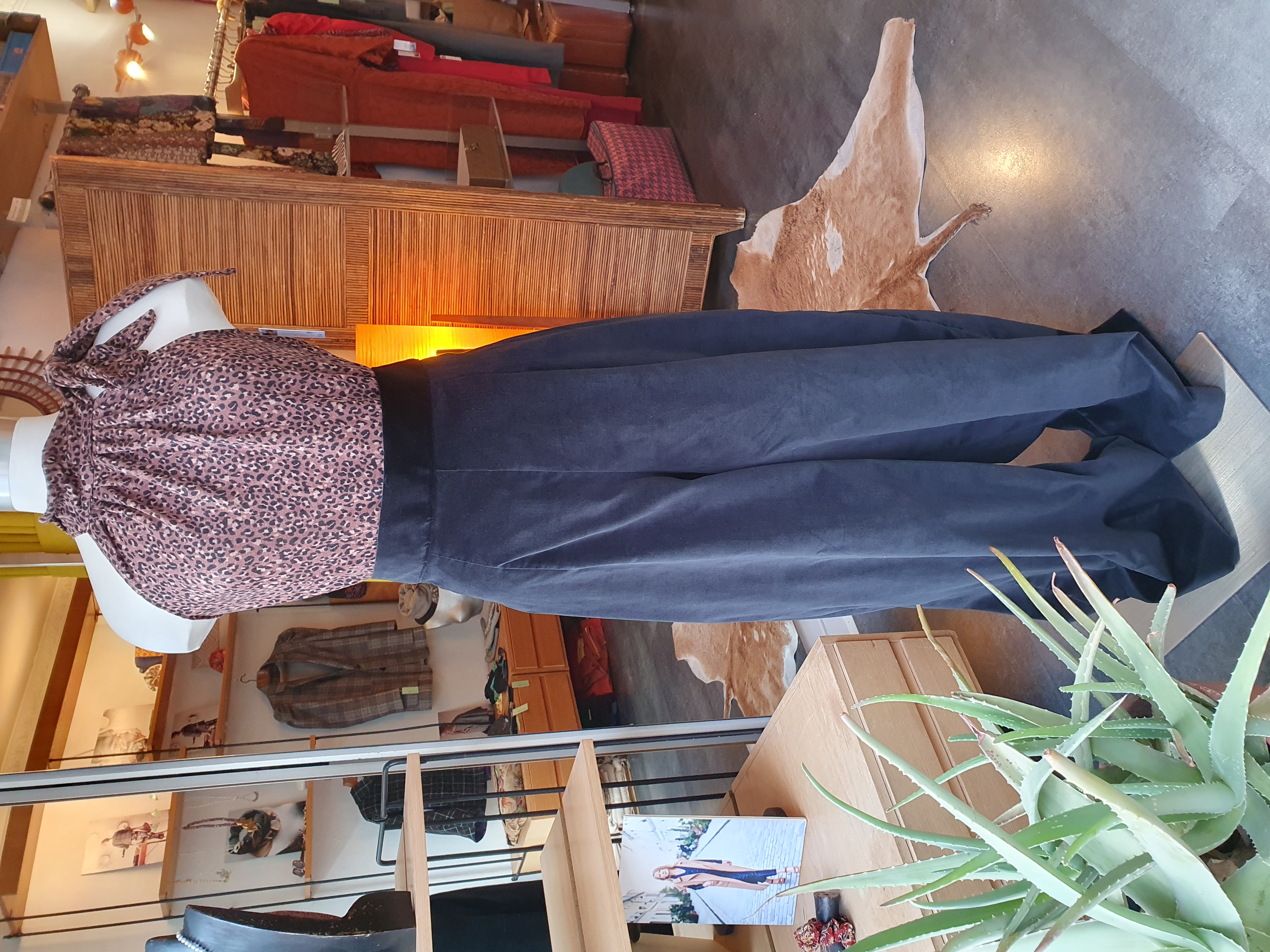 pantalon large velours noir