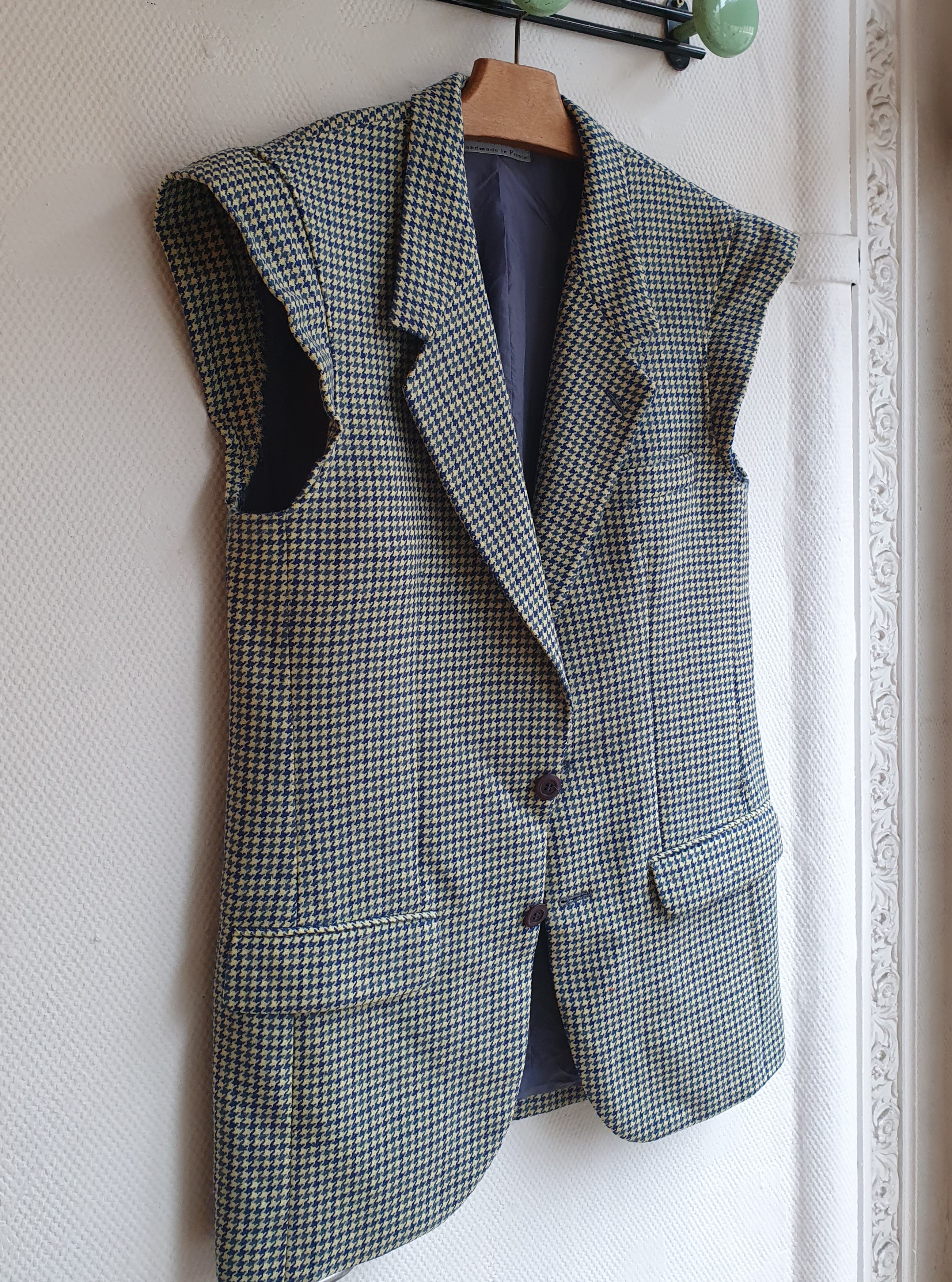 veste sans manches pied de poule