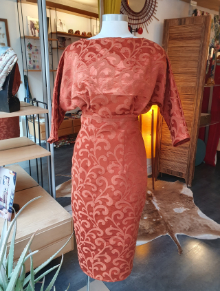 Terracotta Jacquard Dress