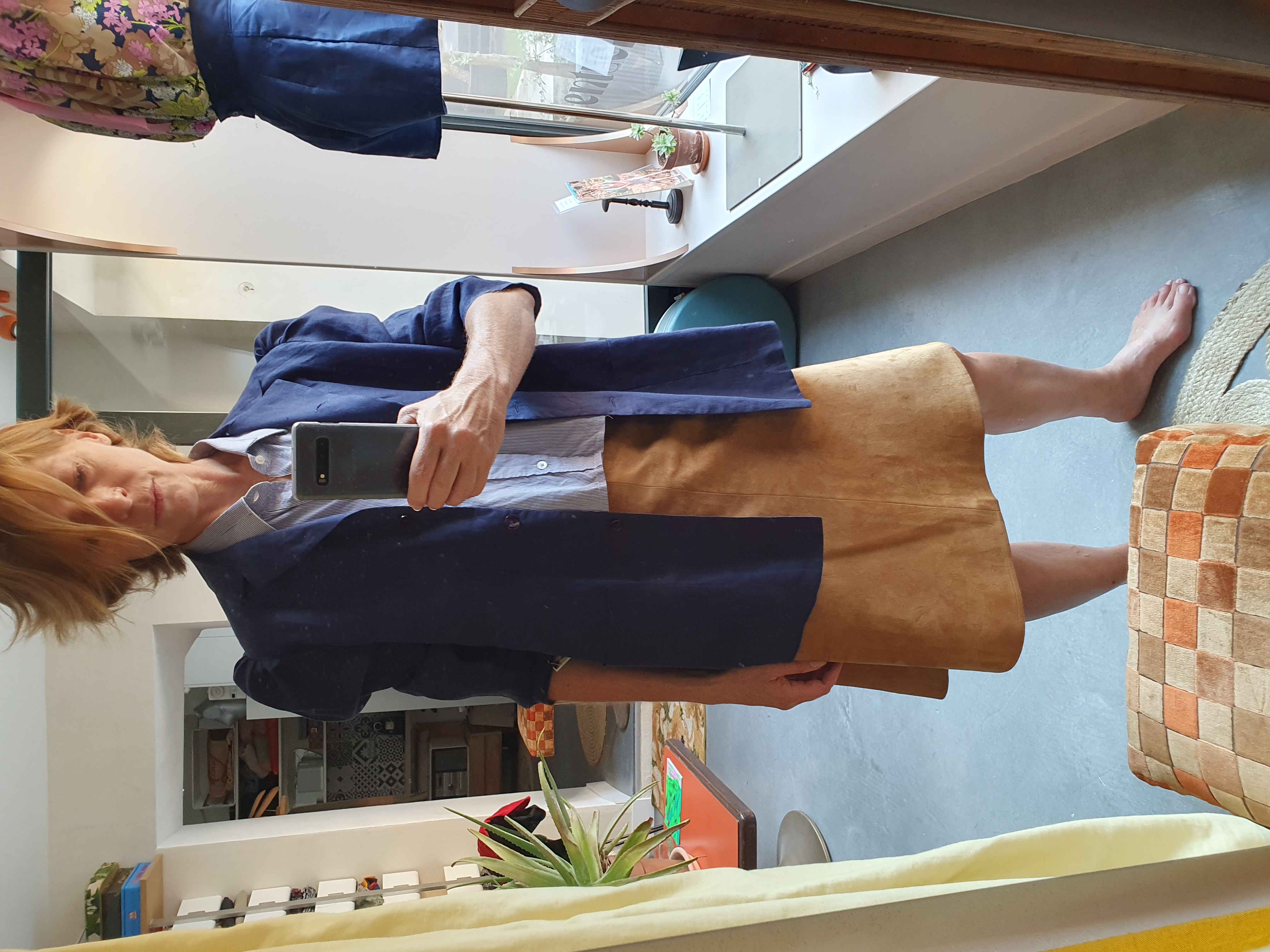 puff sleeve jacket lin bleu