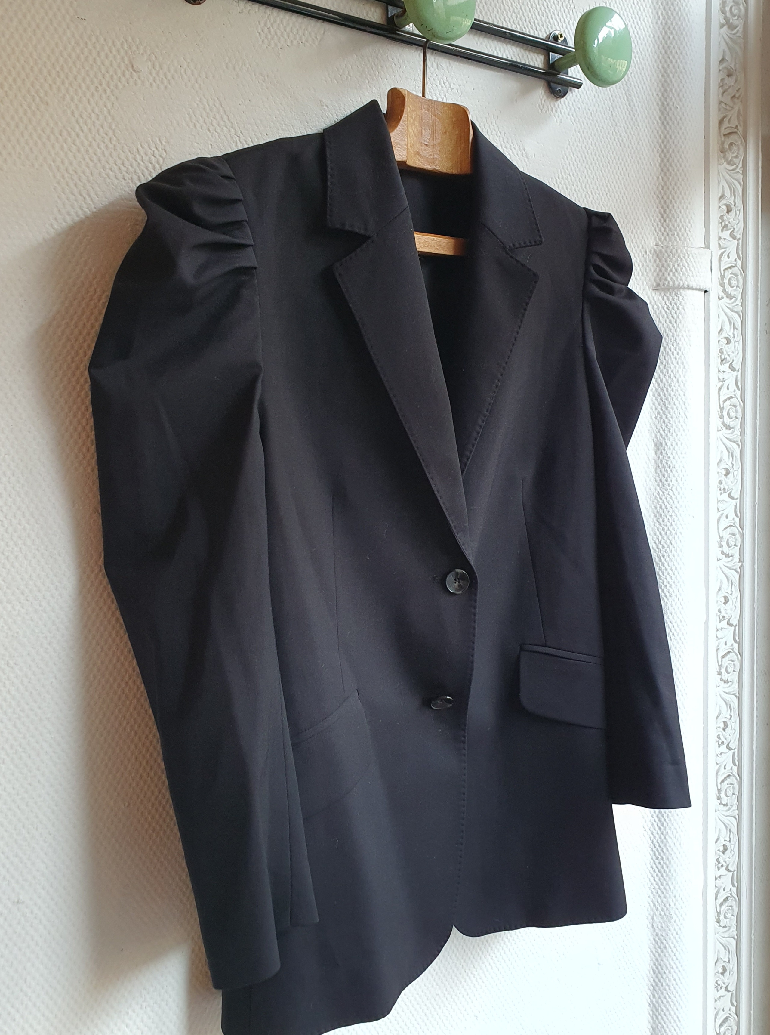 puff sleeve jacket noire