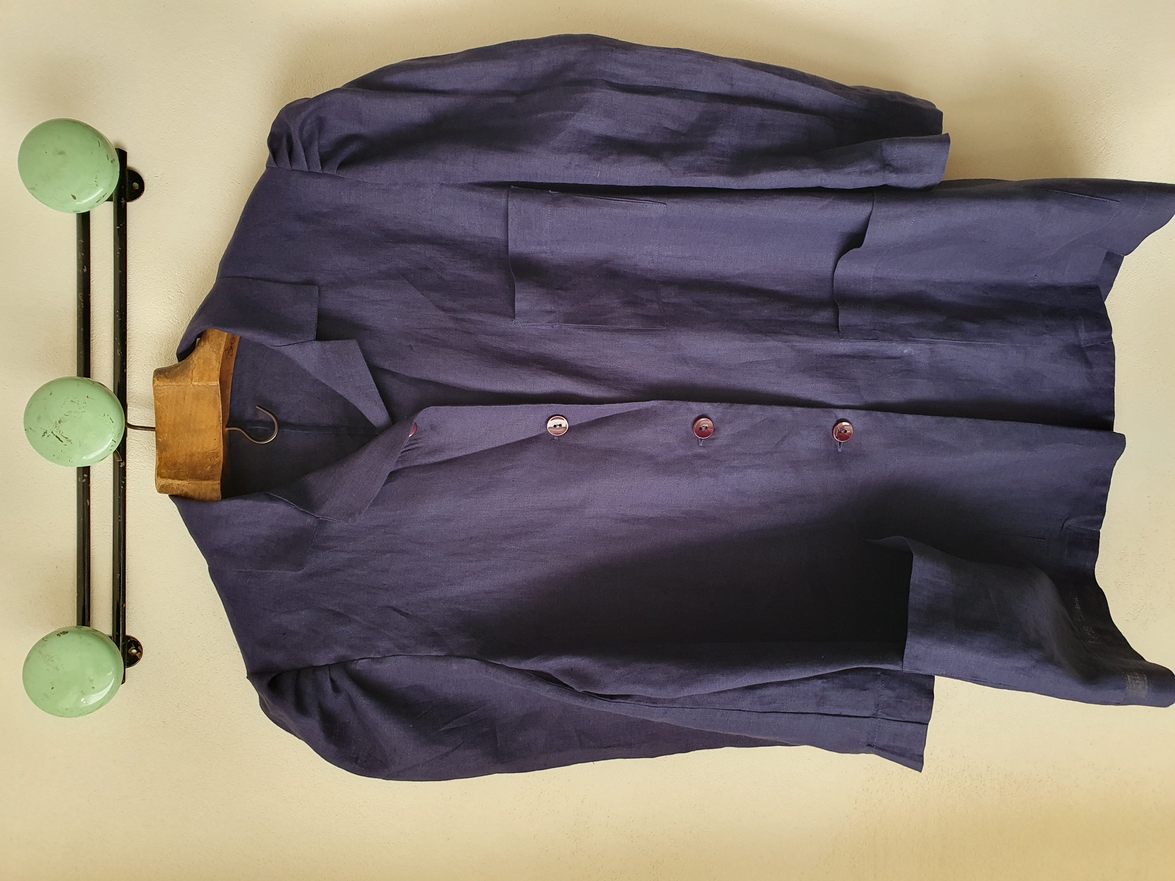 puff sleeve jacket lin bleu
