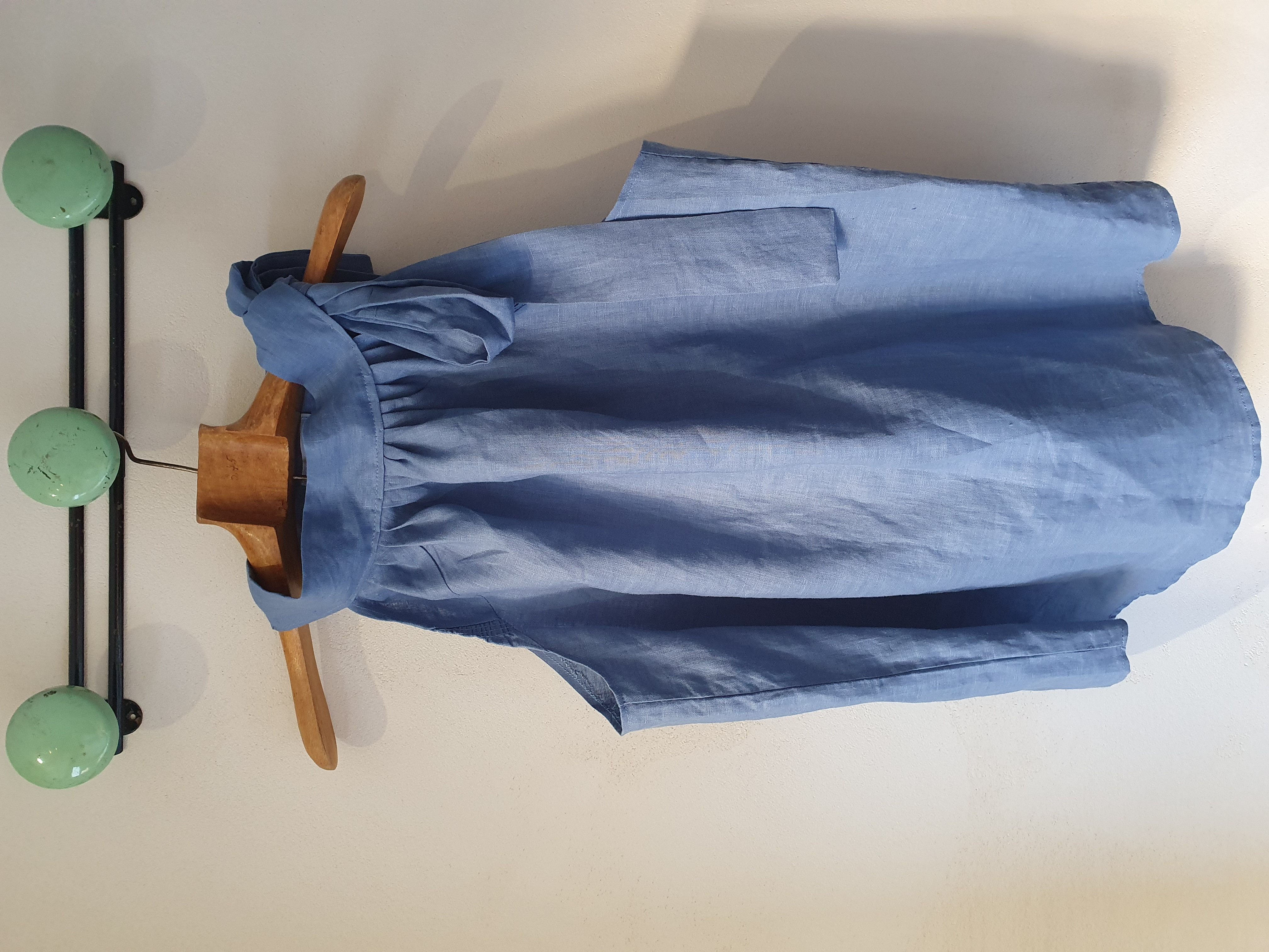 top lavallière lin bleu