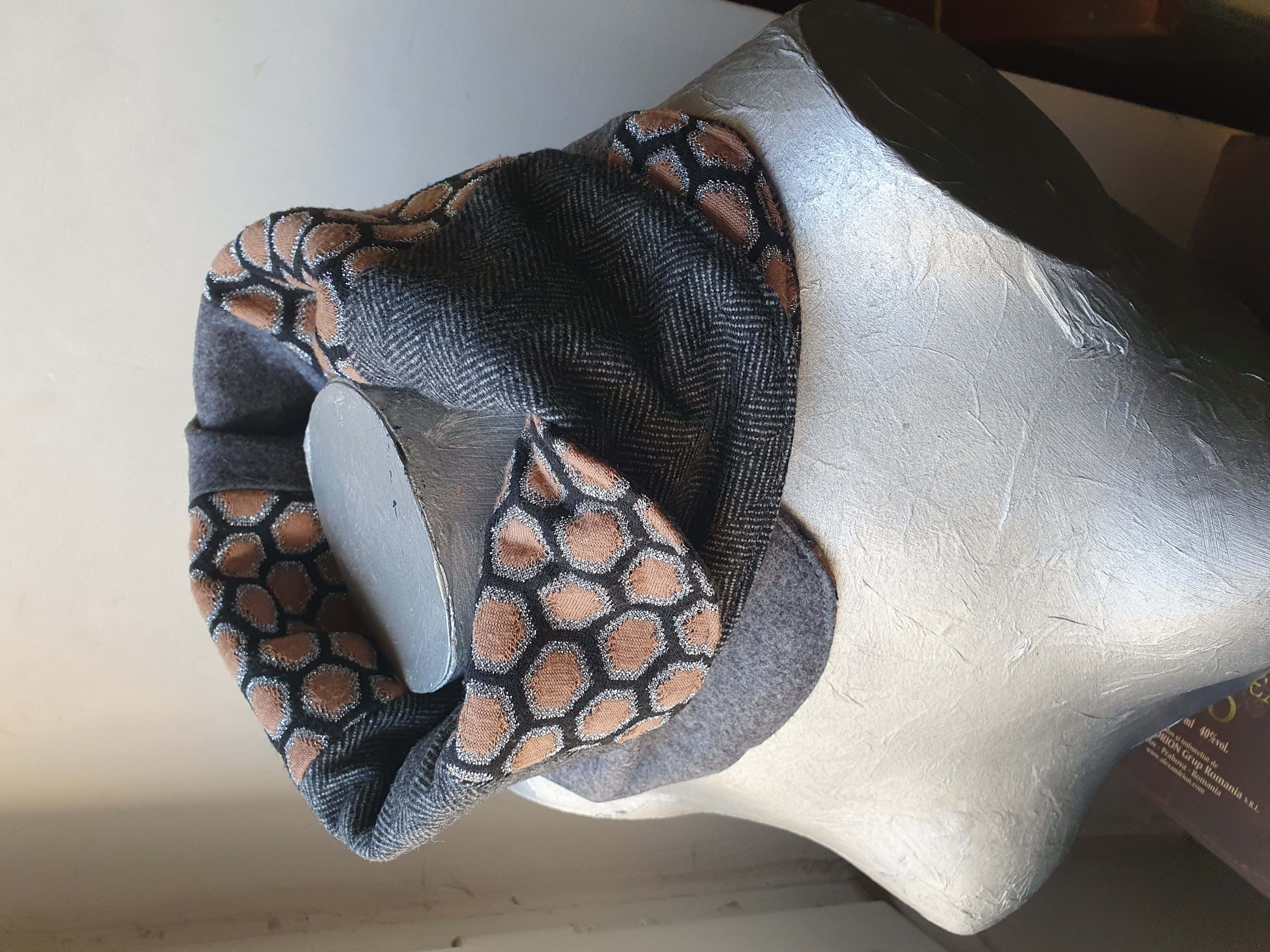 col femme honeycomb - gris