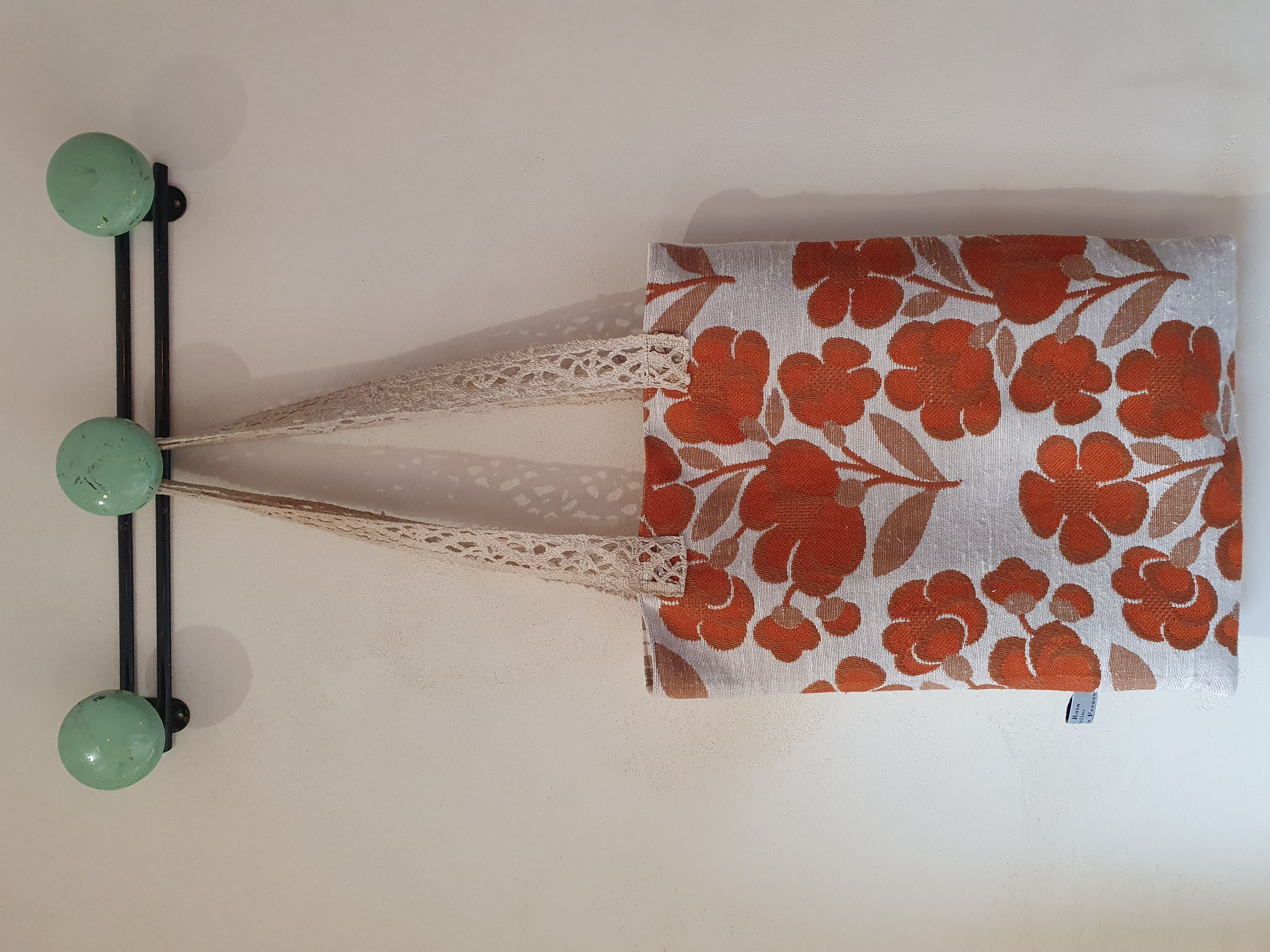 cabas plat seventies flower power