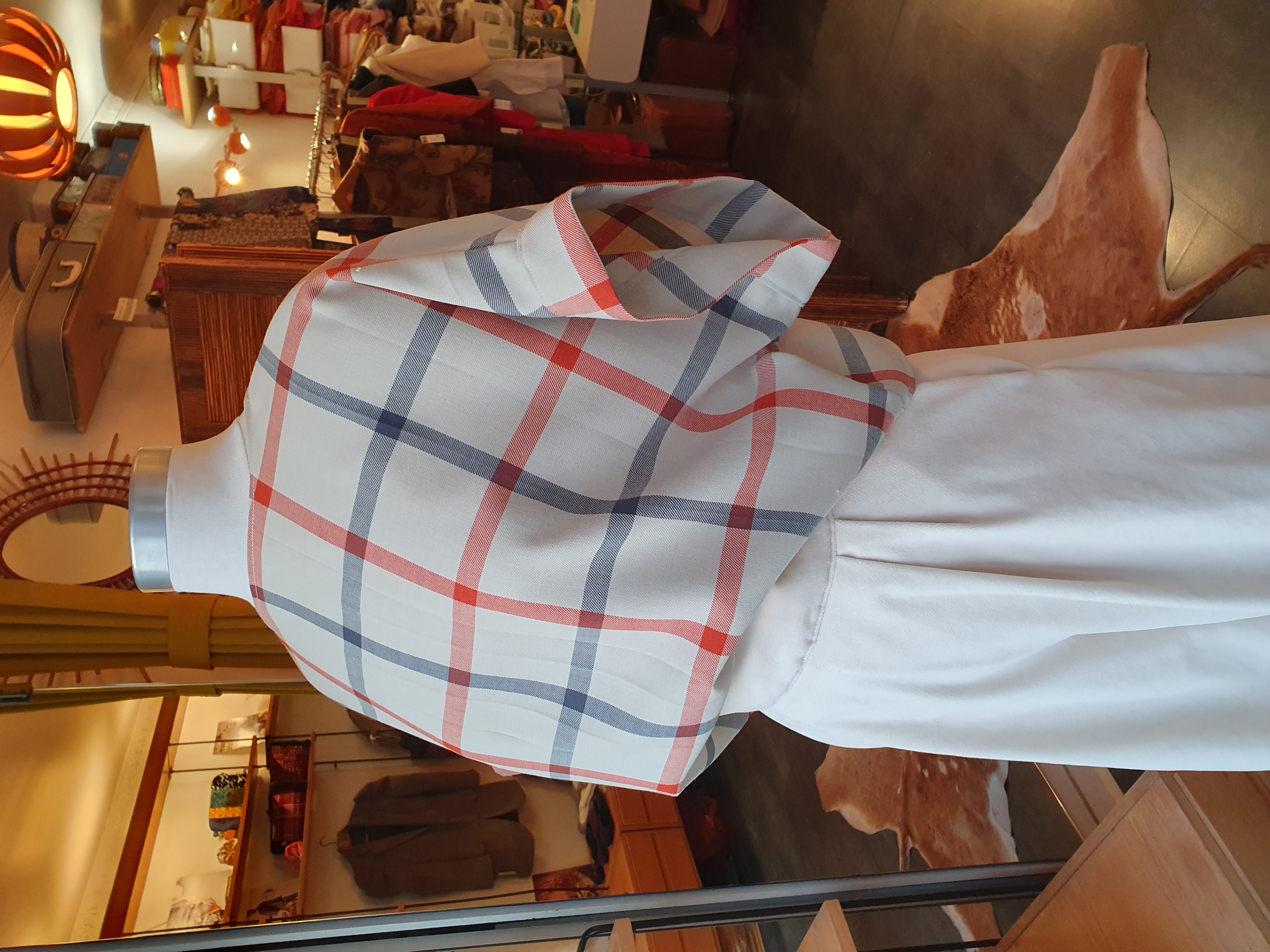 pull manches courtes grands carreaux