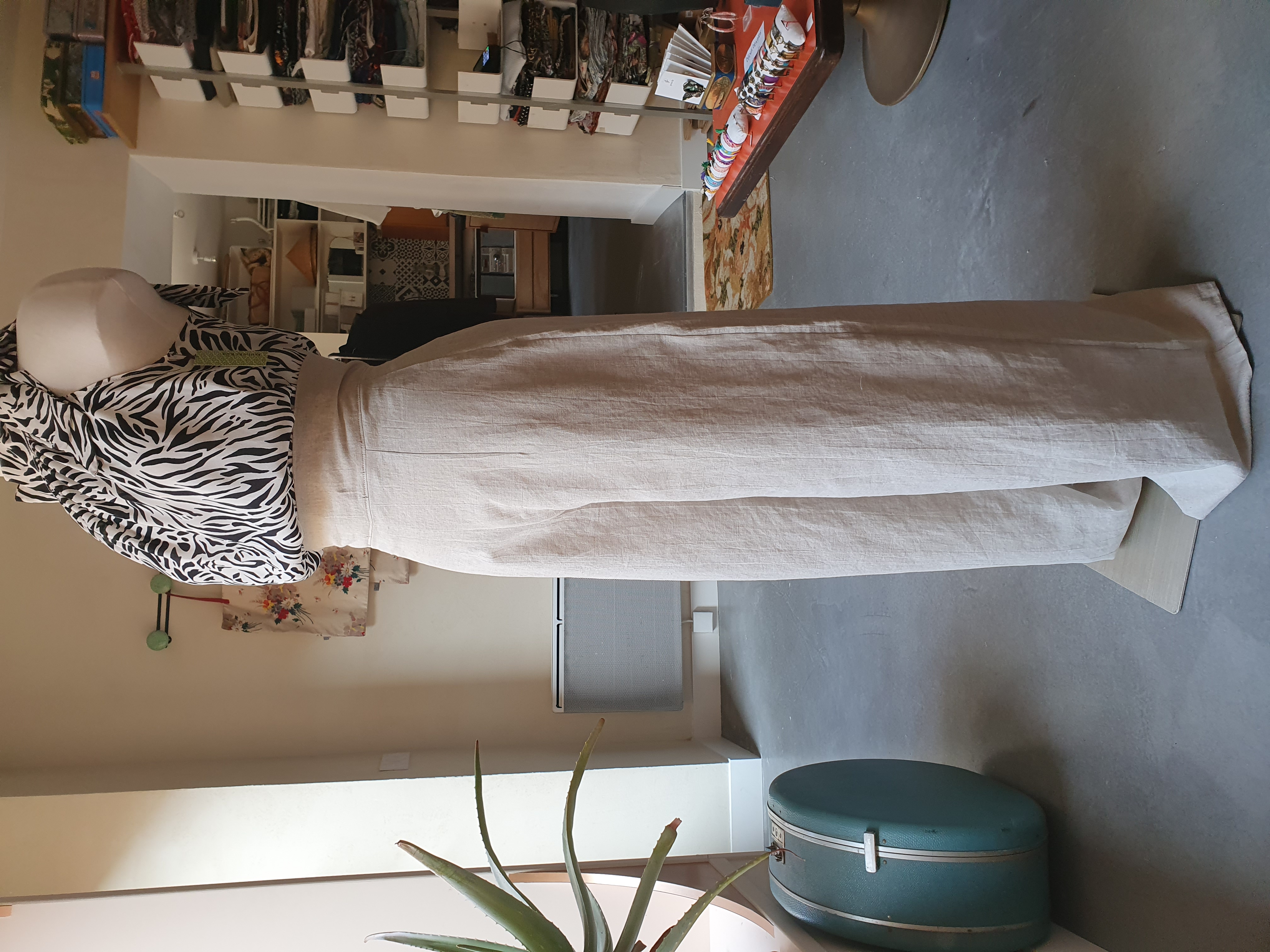 pantalon large greige