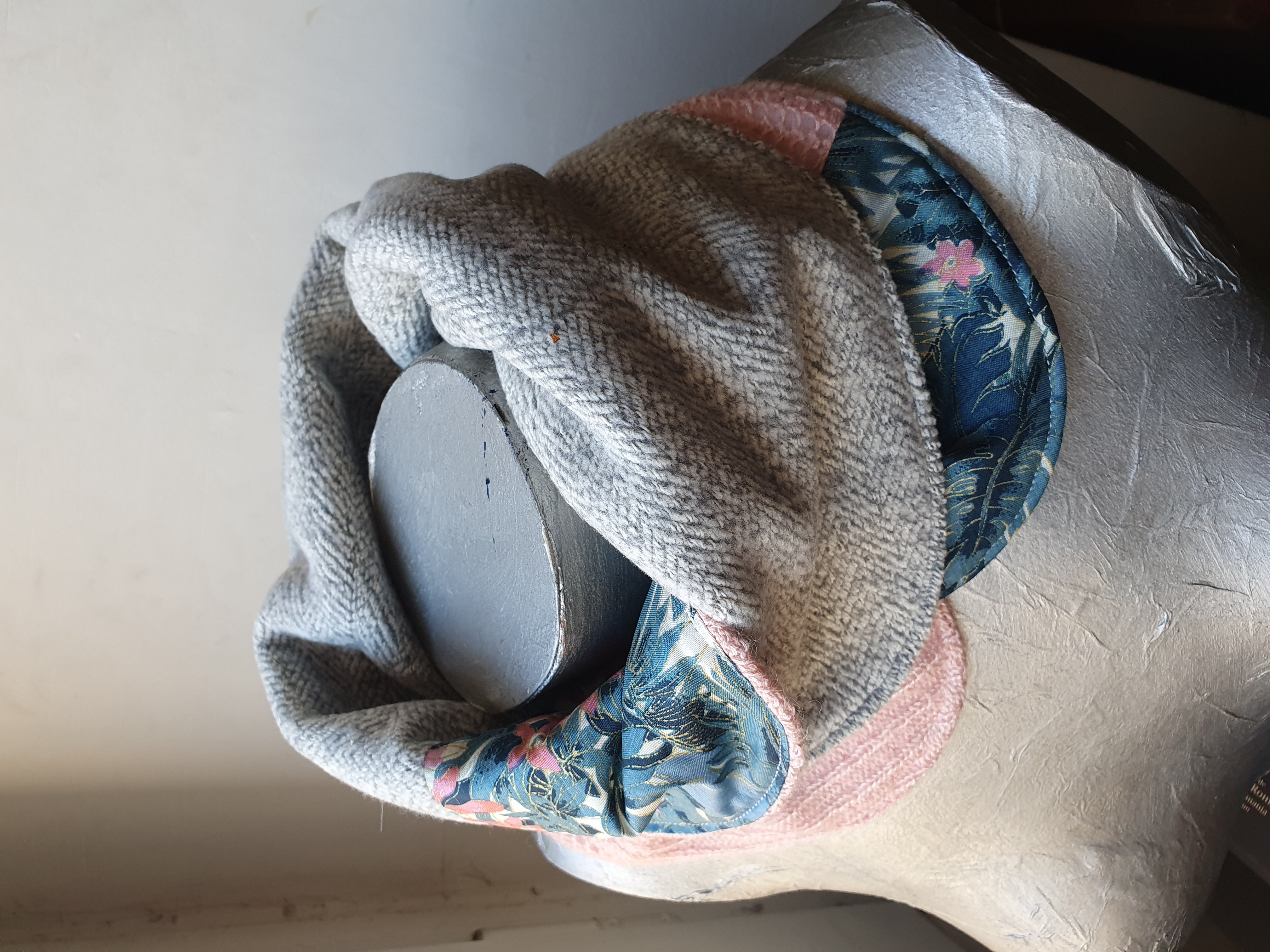 col femme gris clair - rose