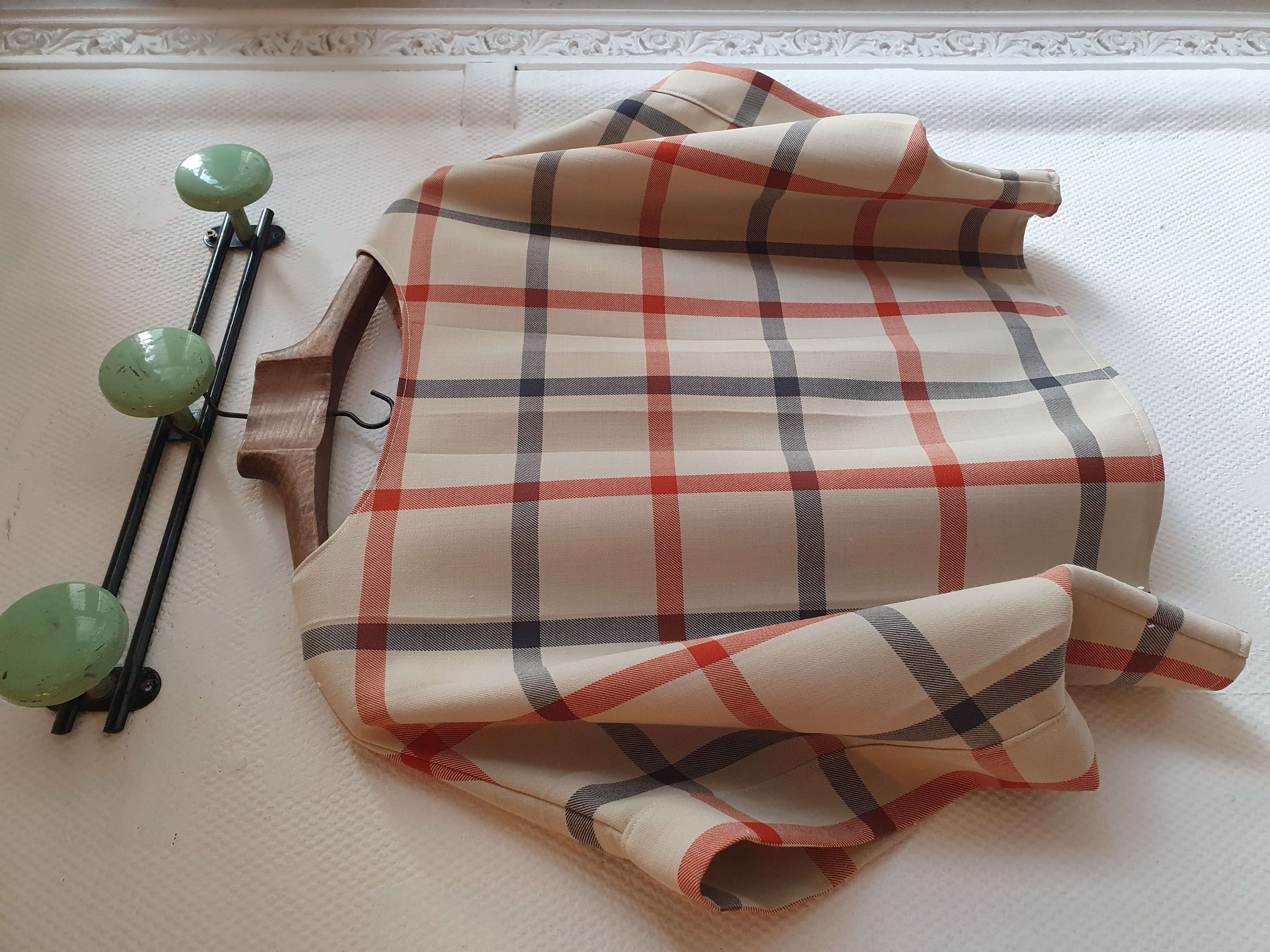 pull manches courtes grands carreaux