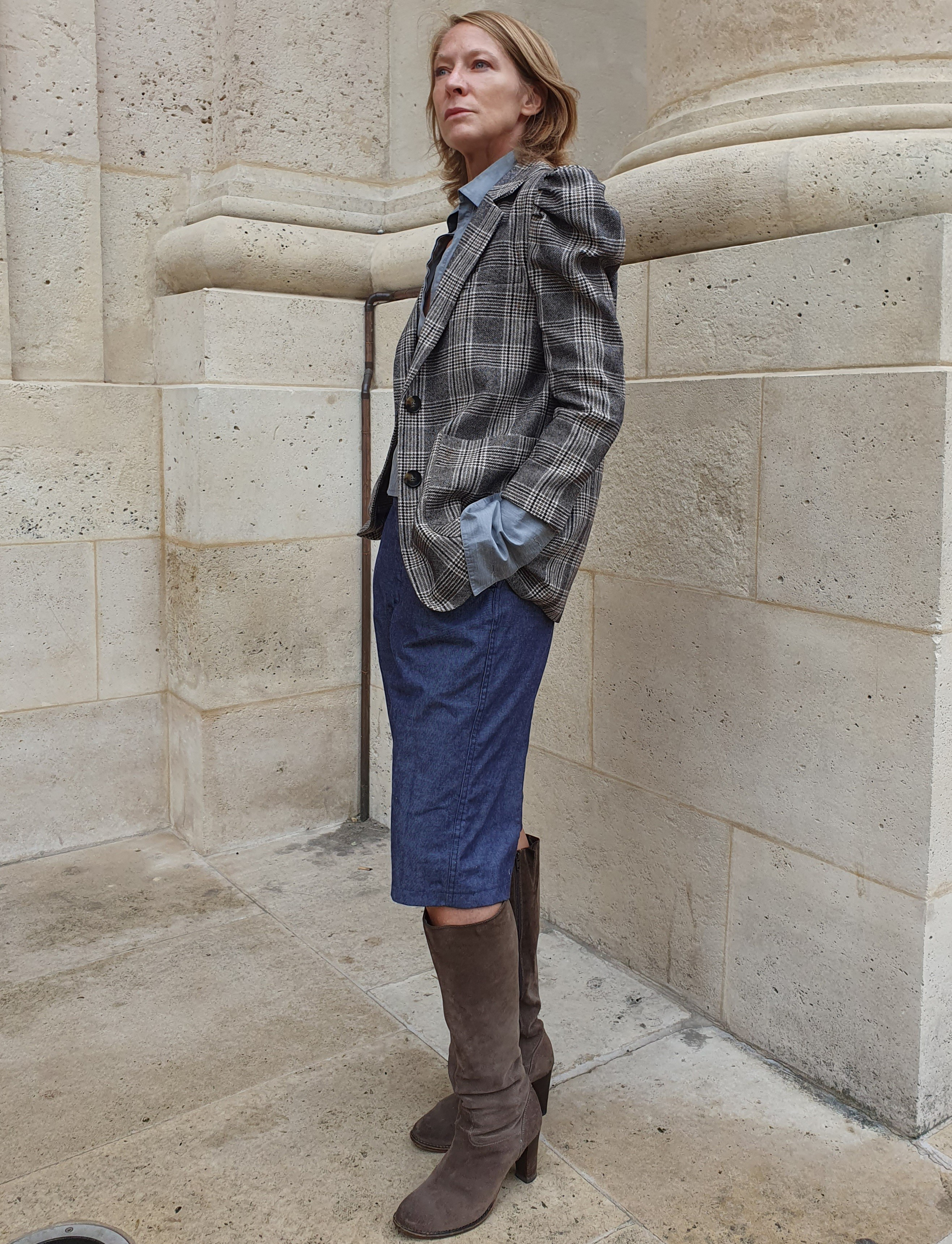 Veste à carreaux retravaillée