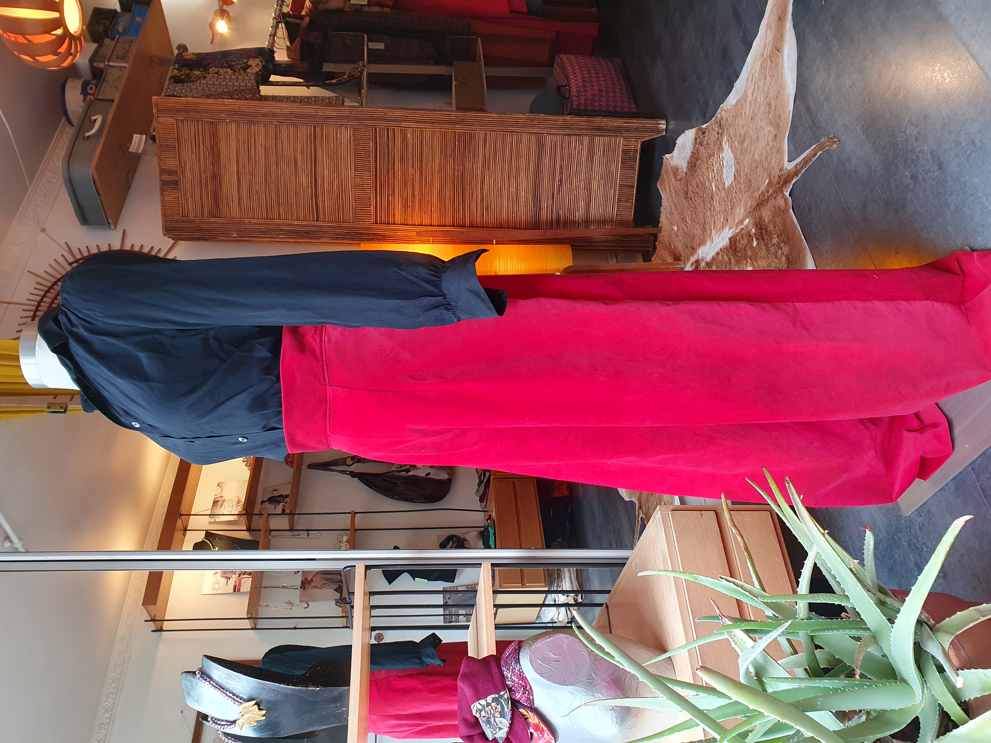 pantalon large velours piment