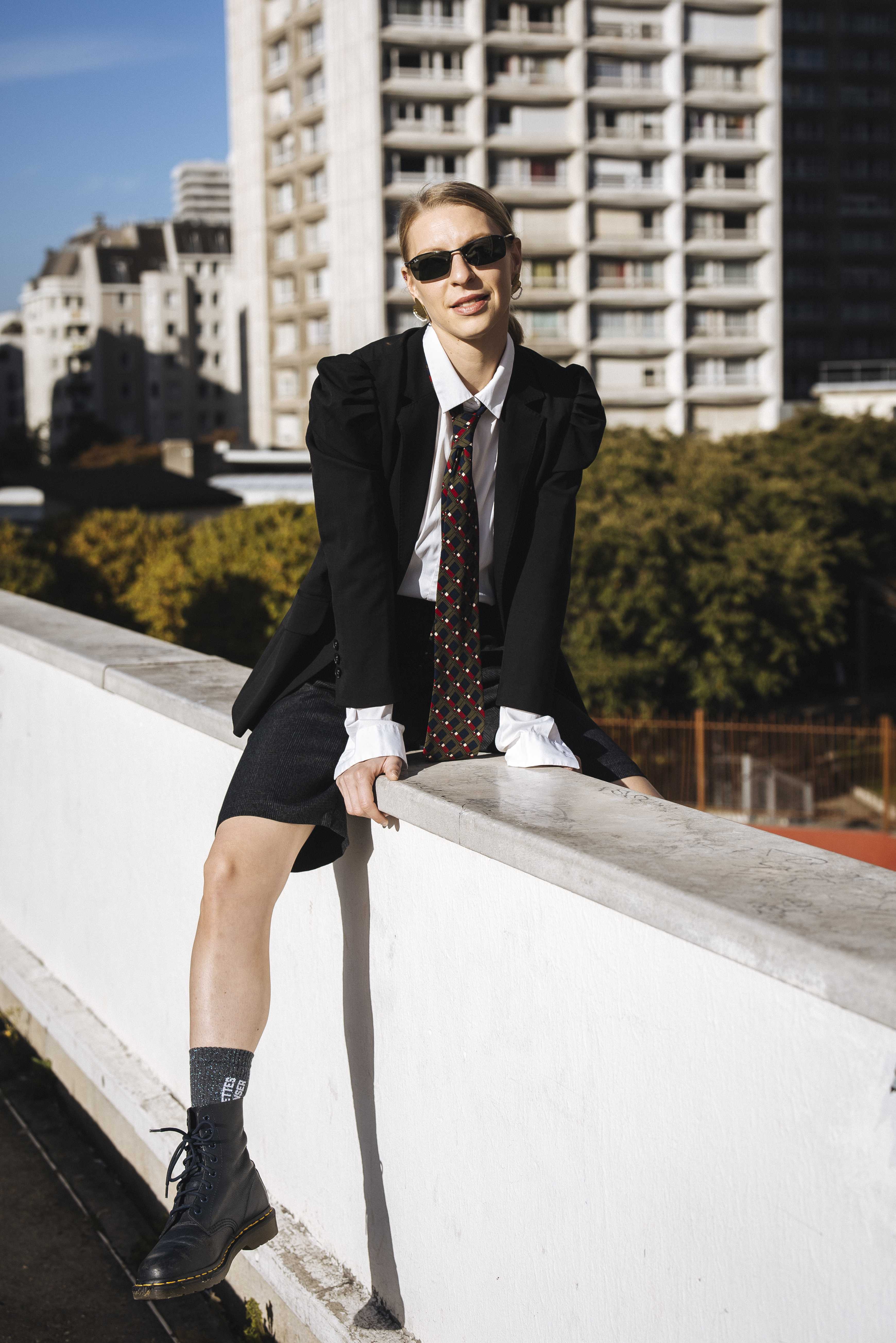 puff sleeve jacket noire