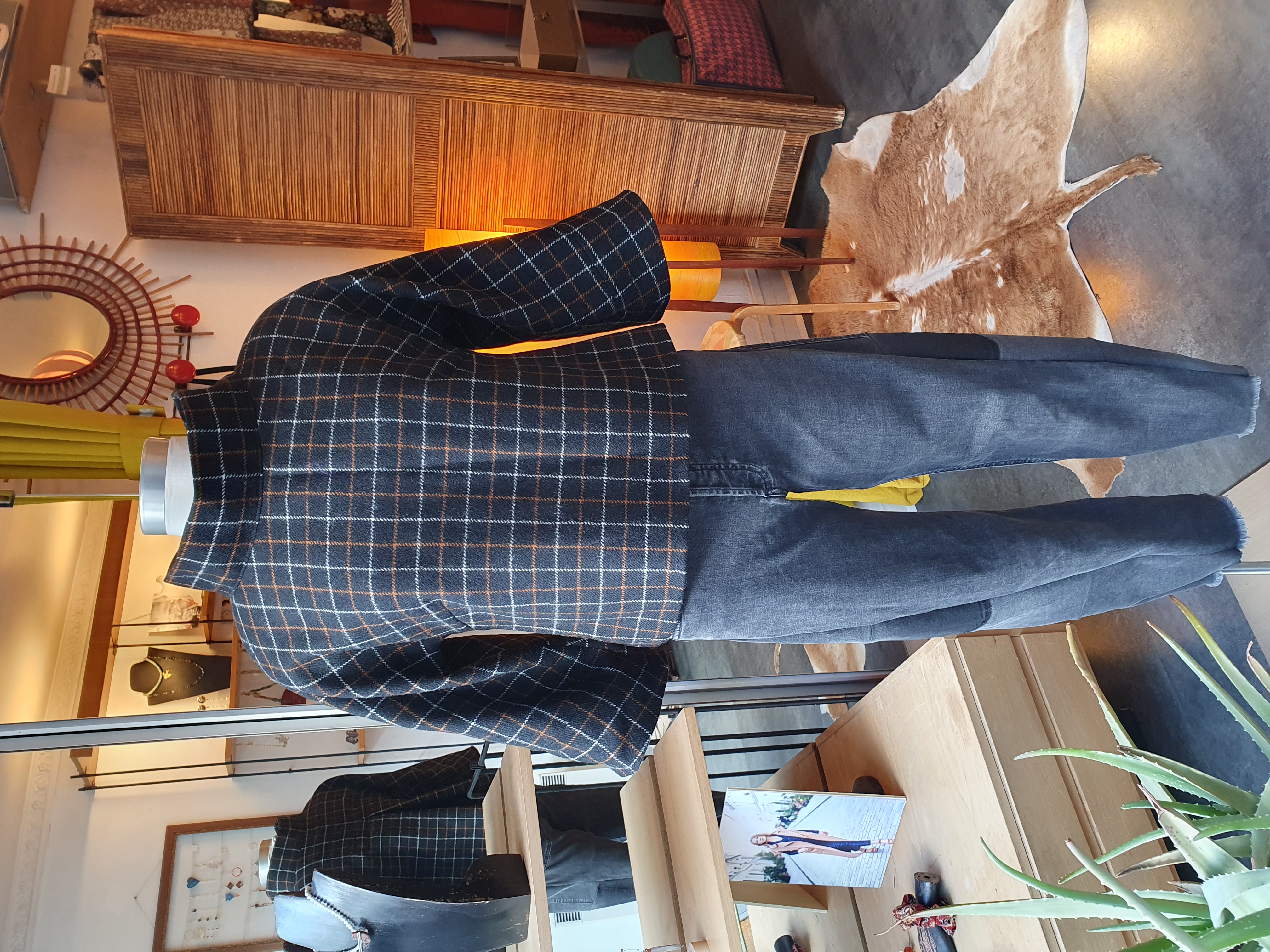 veste pull-over à carreaux