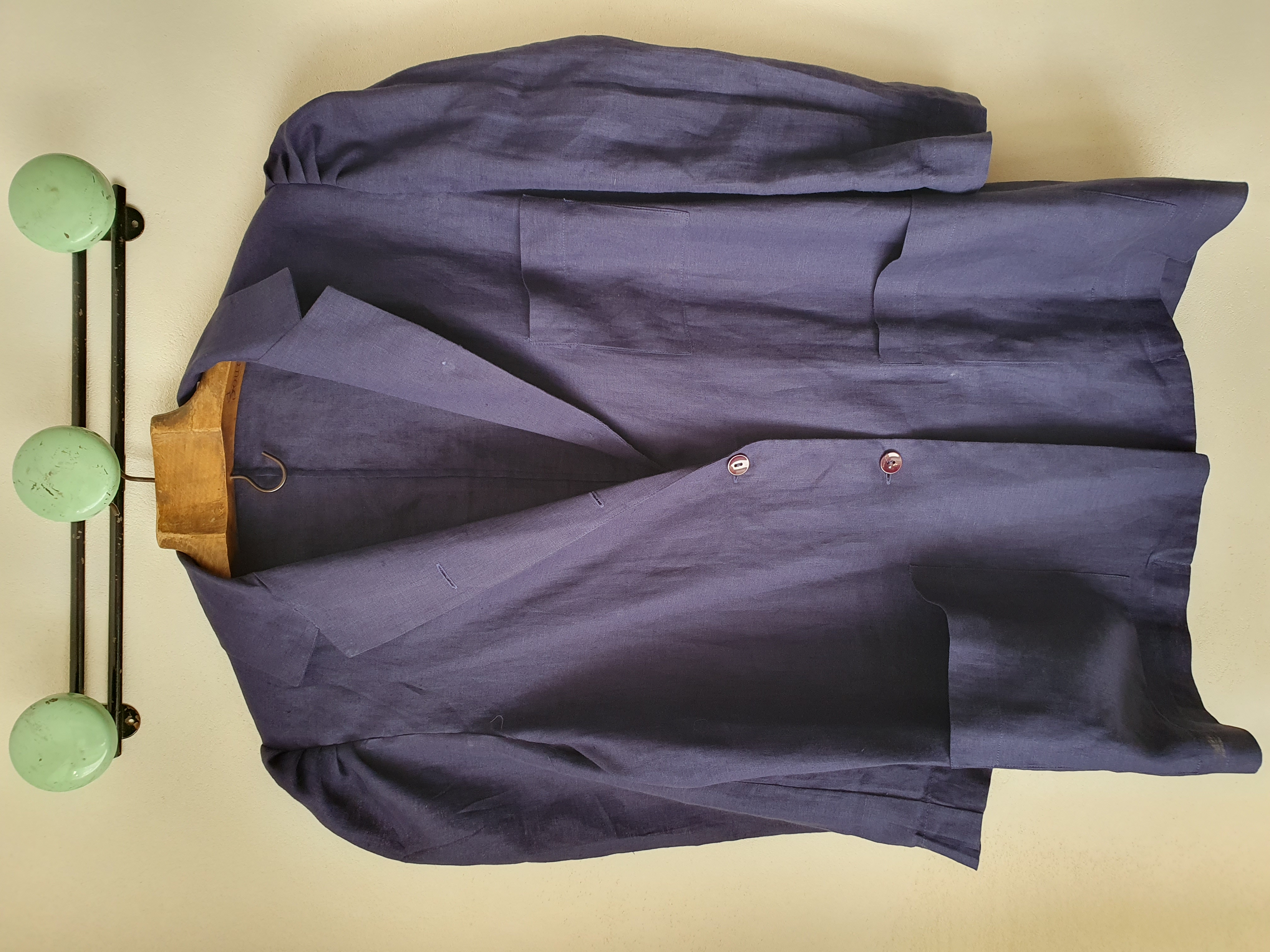puff sleeve jacket lin bleu