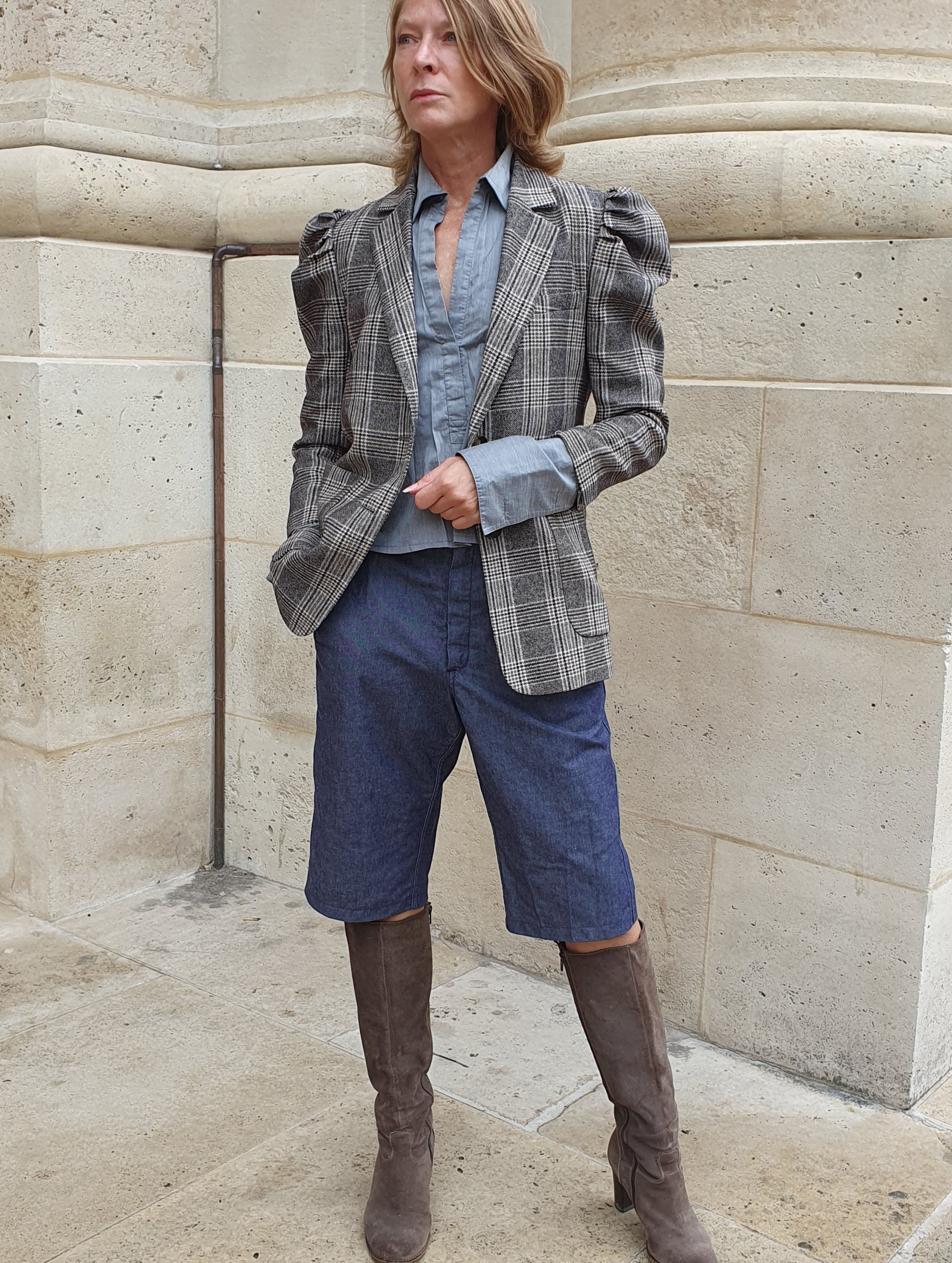 Veste à carreaux retravaillée