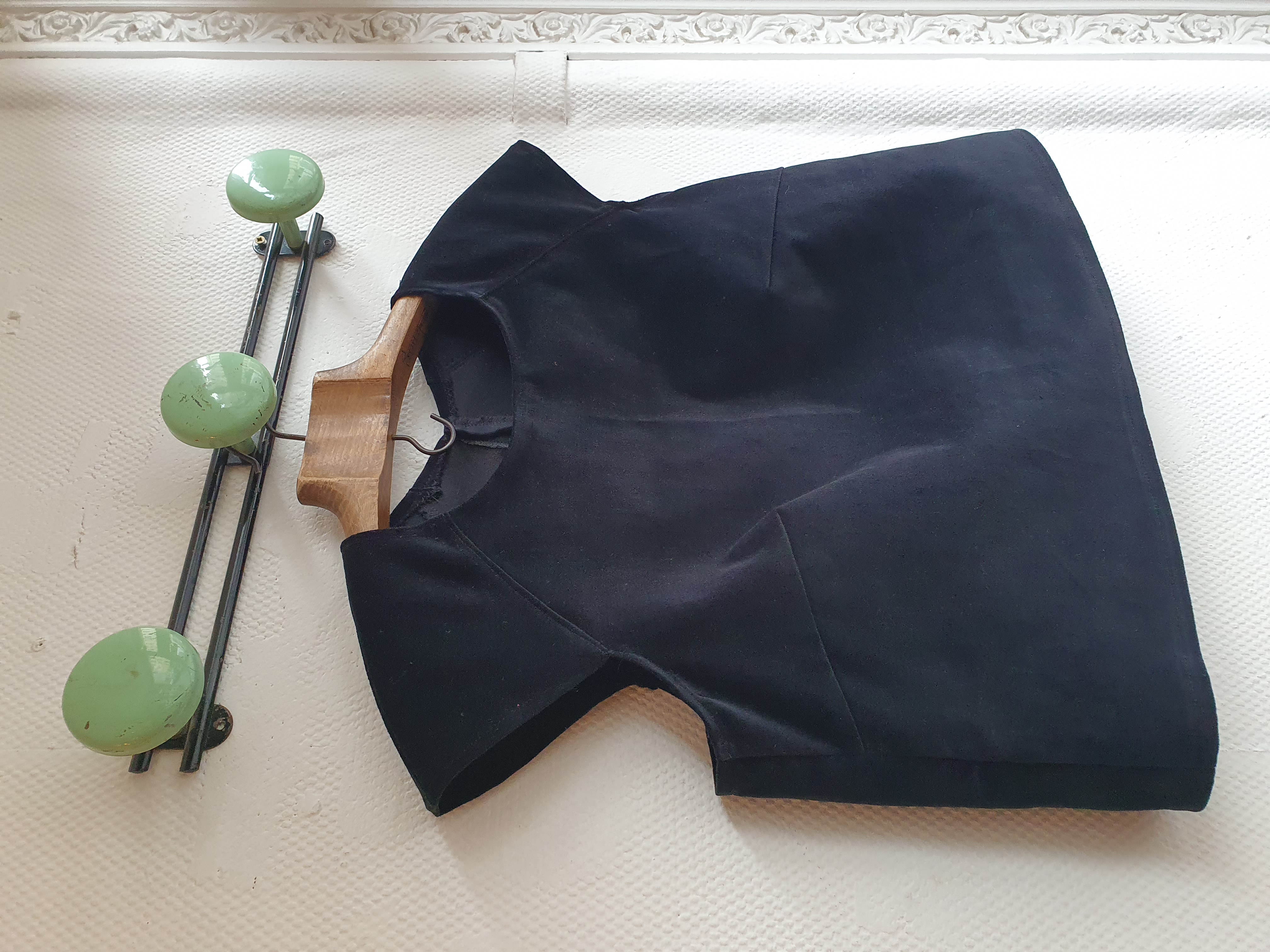 crop top velours noir