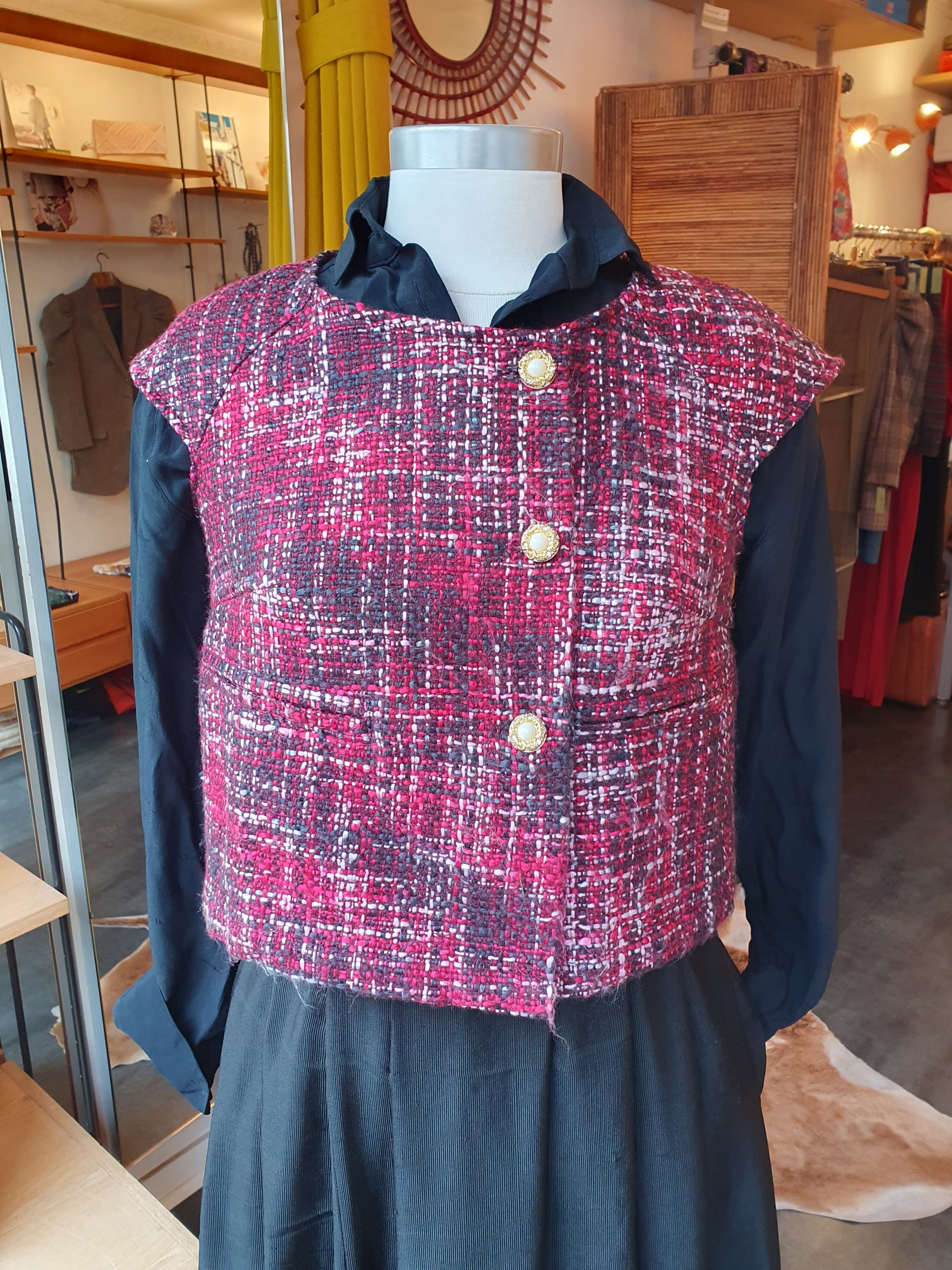 gilet sans manches framboise