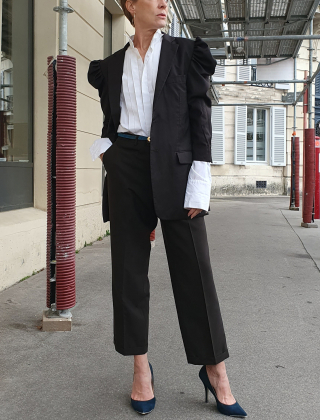 pantalon chocolat noir