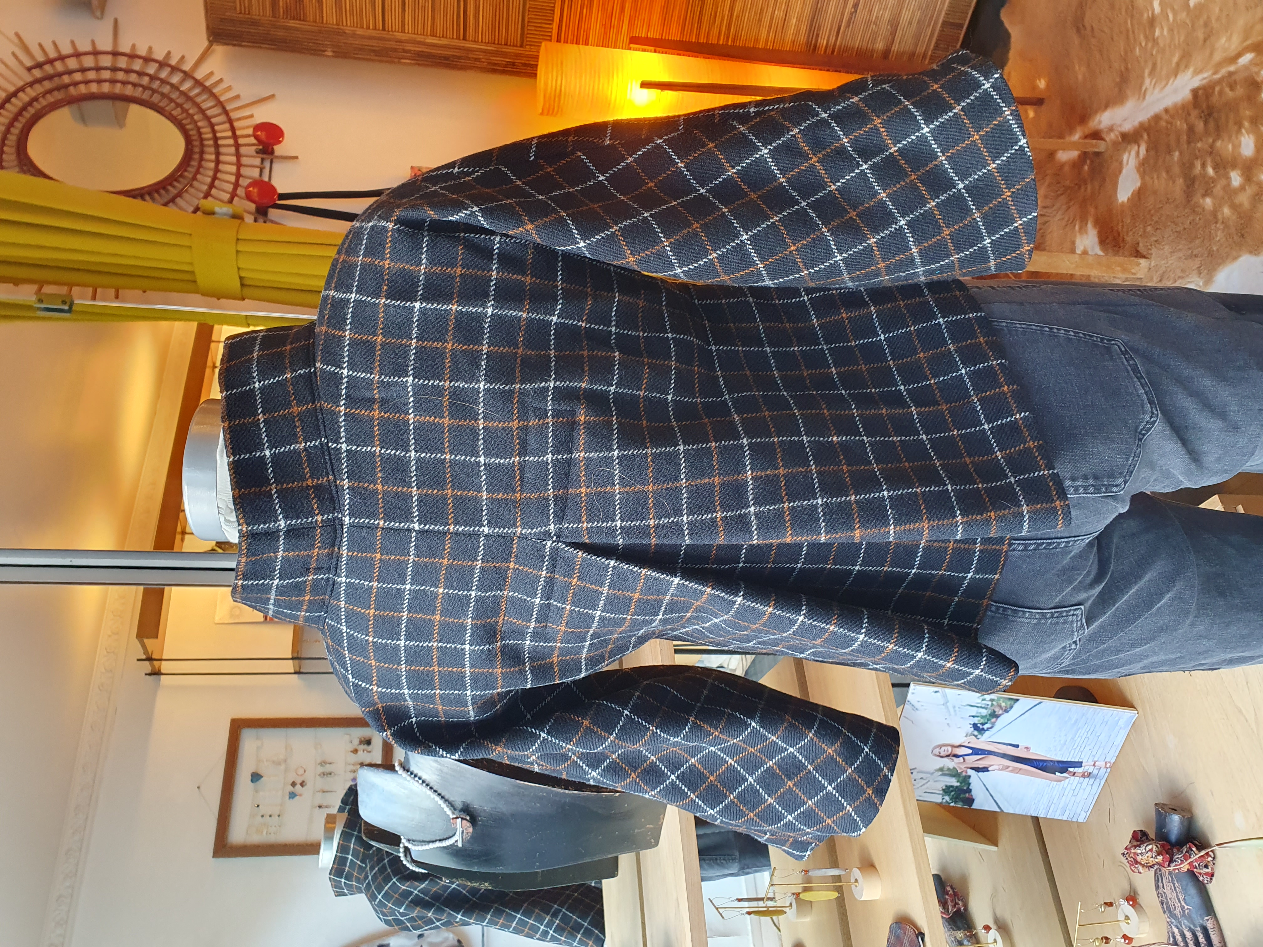 veste pull-over à carreaux