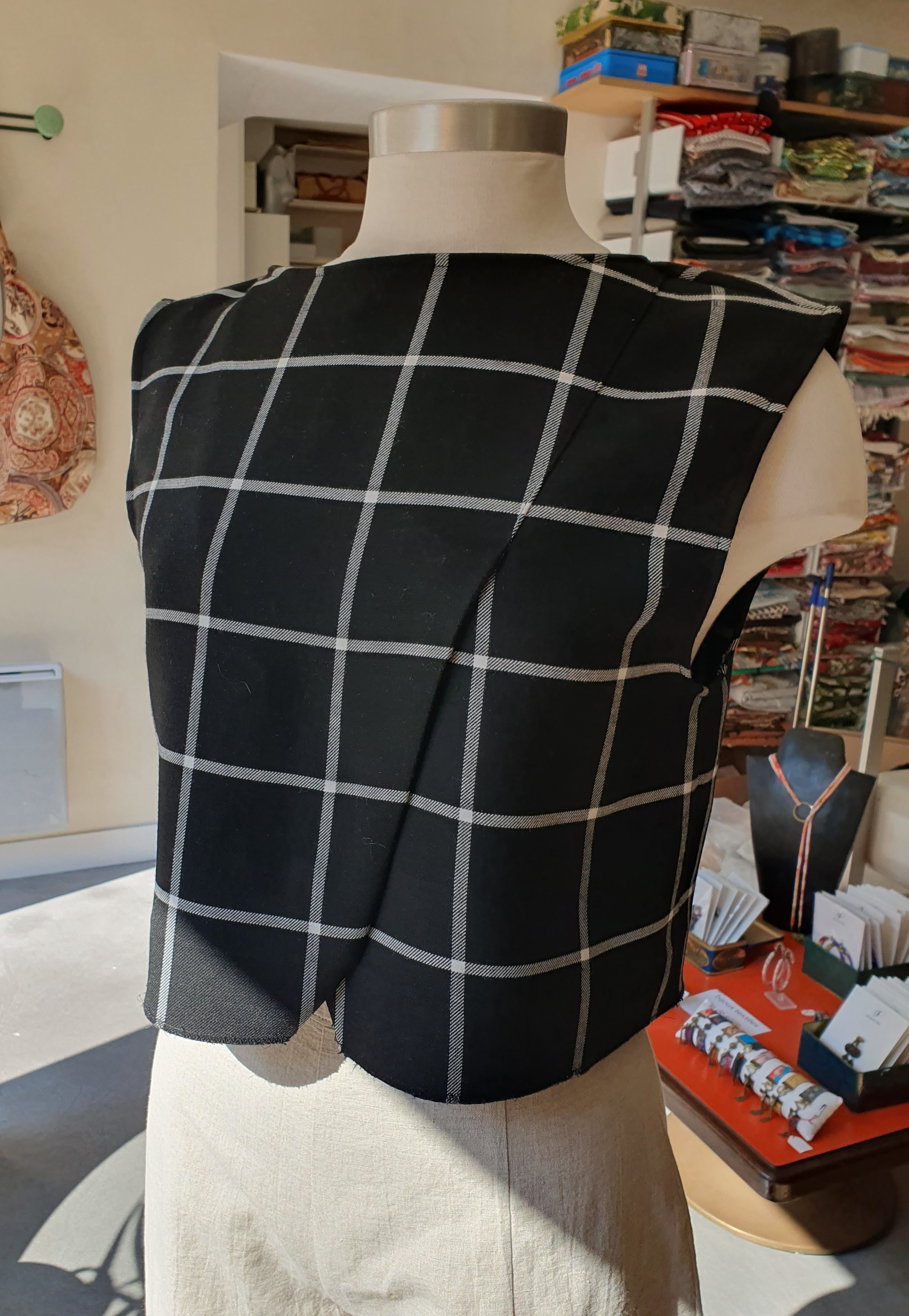 crop top grands carreaux