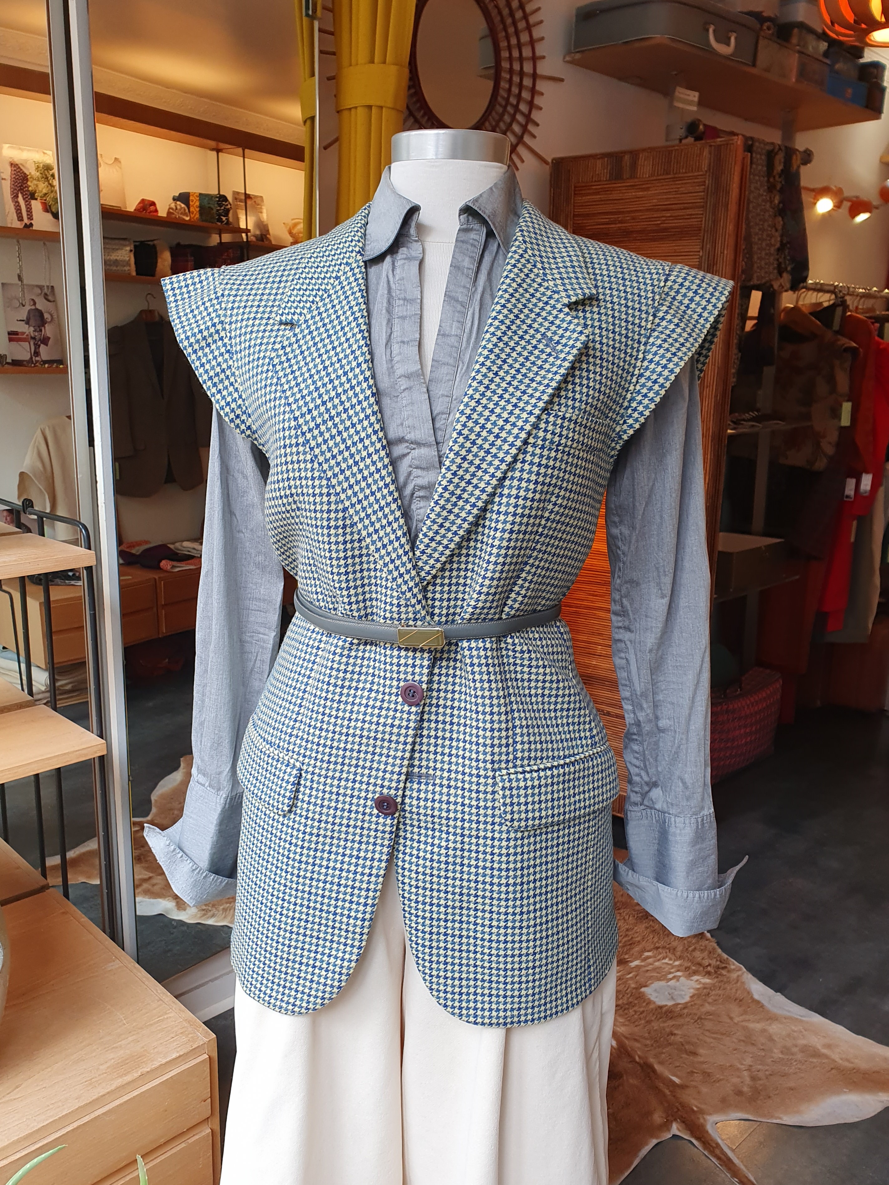 veste sans manches pied de poule