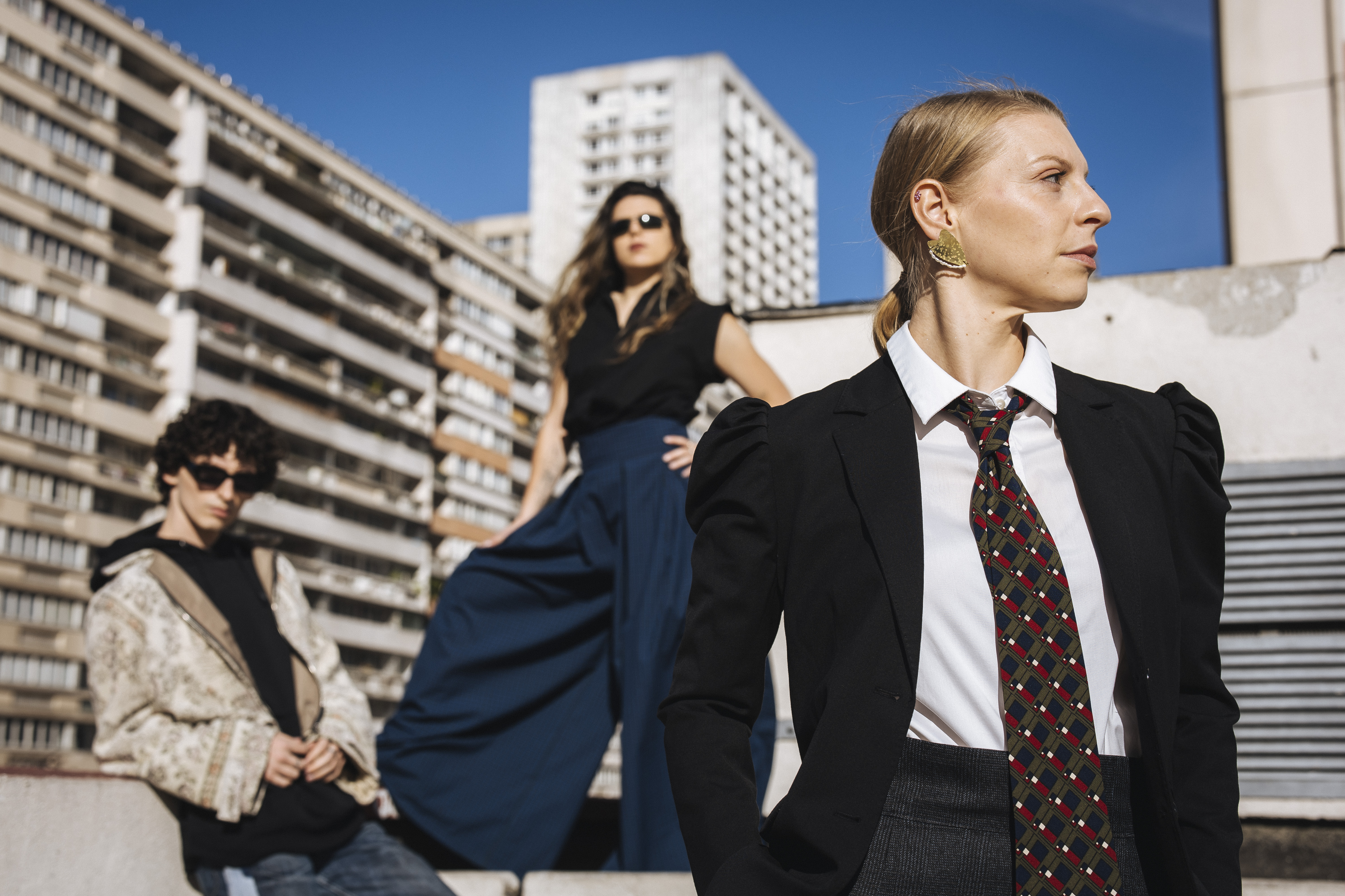 puff sleeve jacket noire