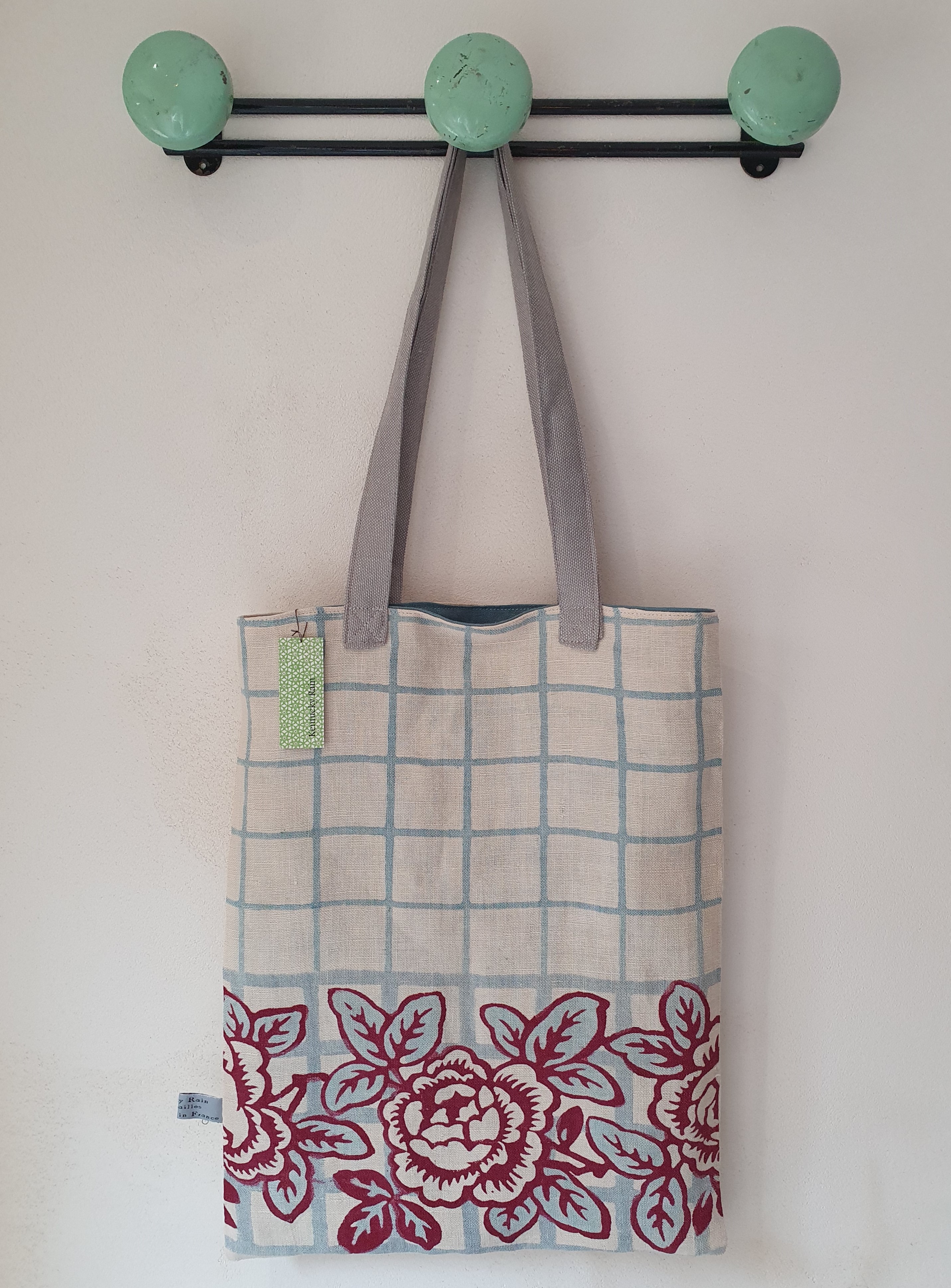 cabas plat impression fleurs