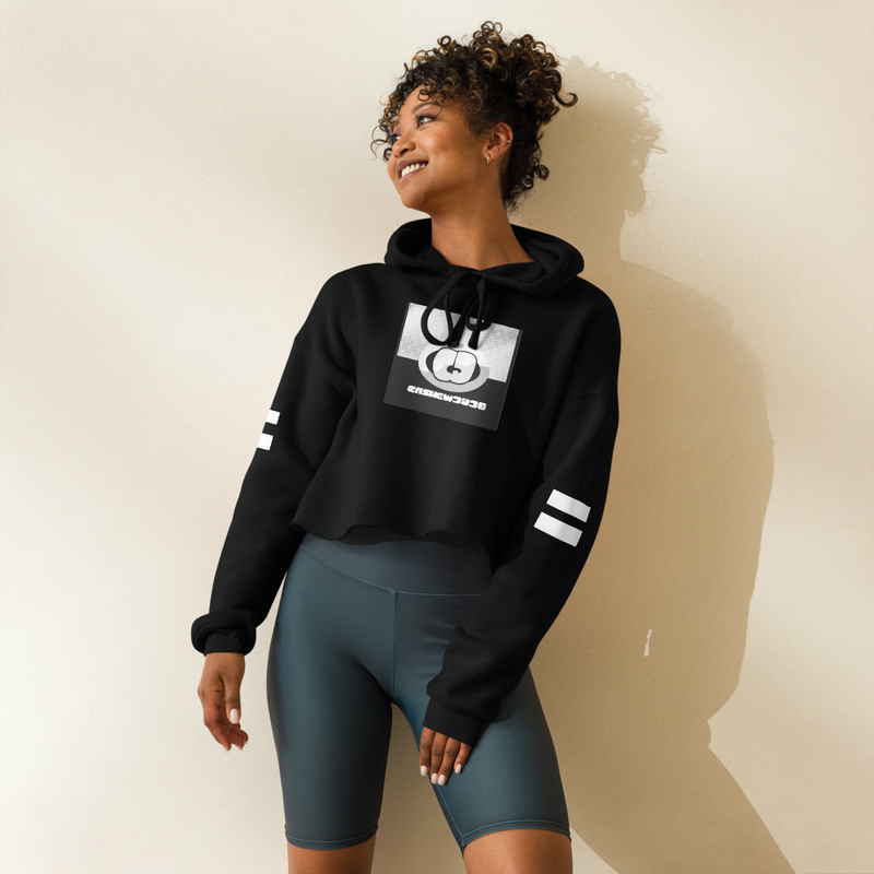 Crop Hoodie silver logo