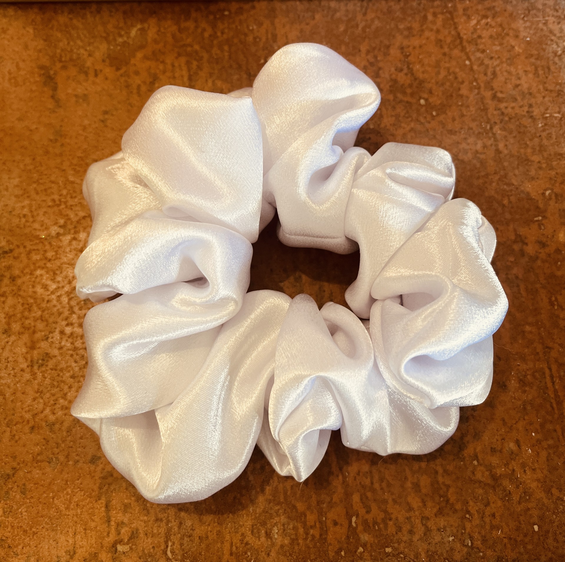 Satin White XL Scrunchie 