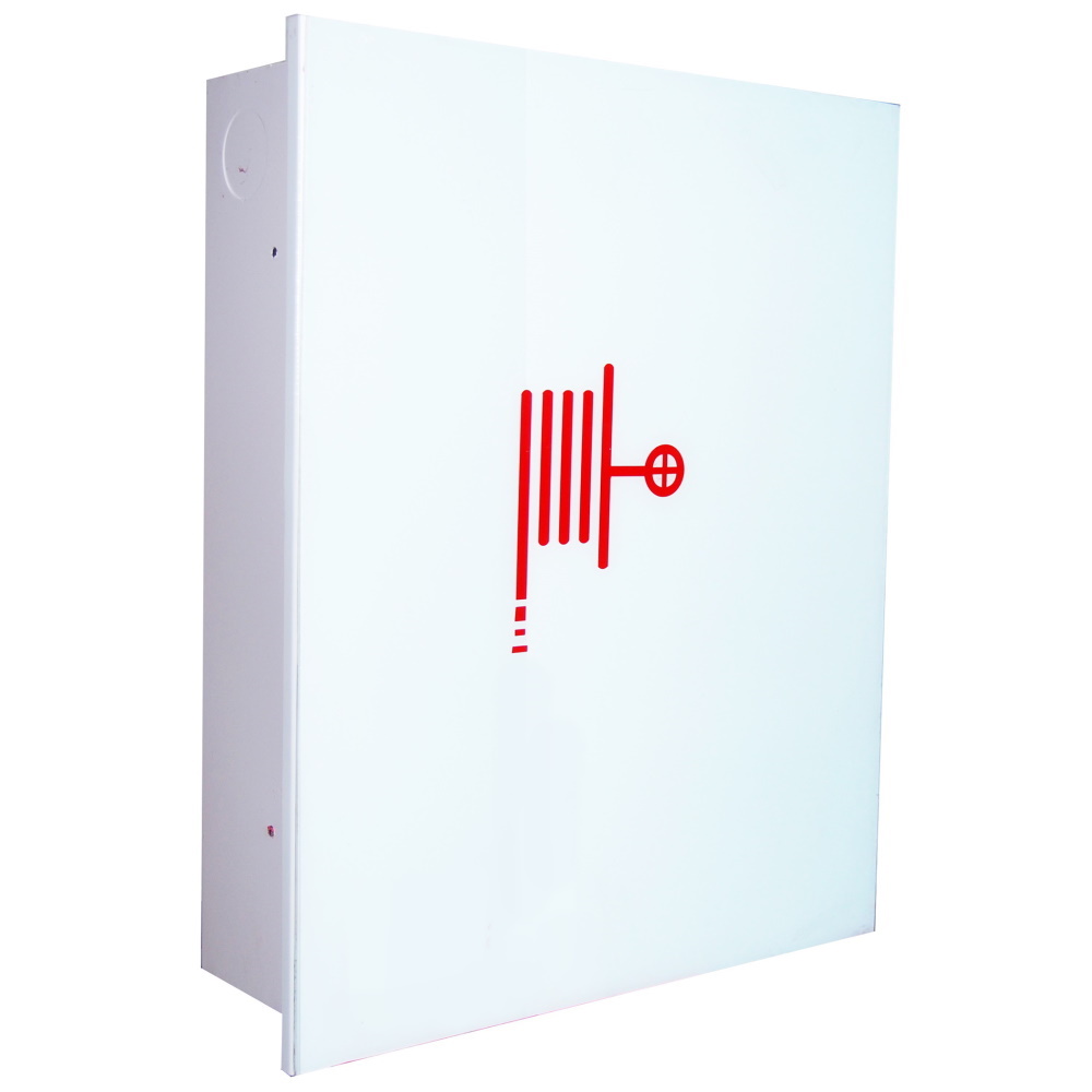 Dekoratif Beyaz Cam Kapaklı 2'' Küresel Vanalı 20 Metre Hortumlu Yangın Dolabı