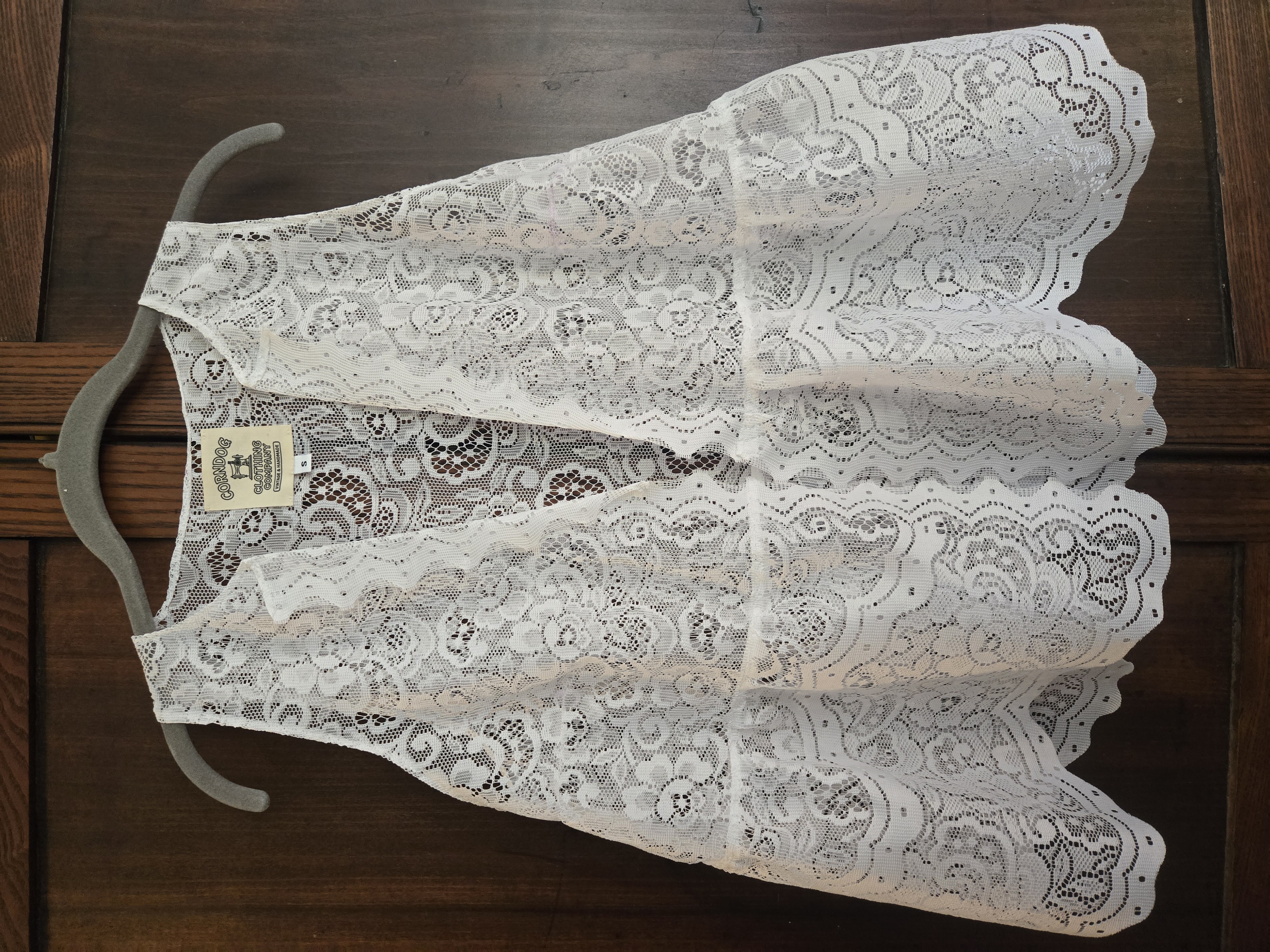 Floral White Lace Tie Top