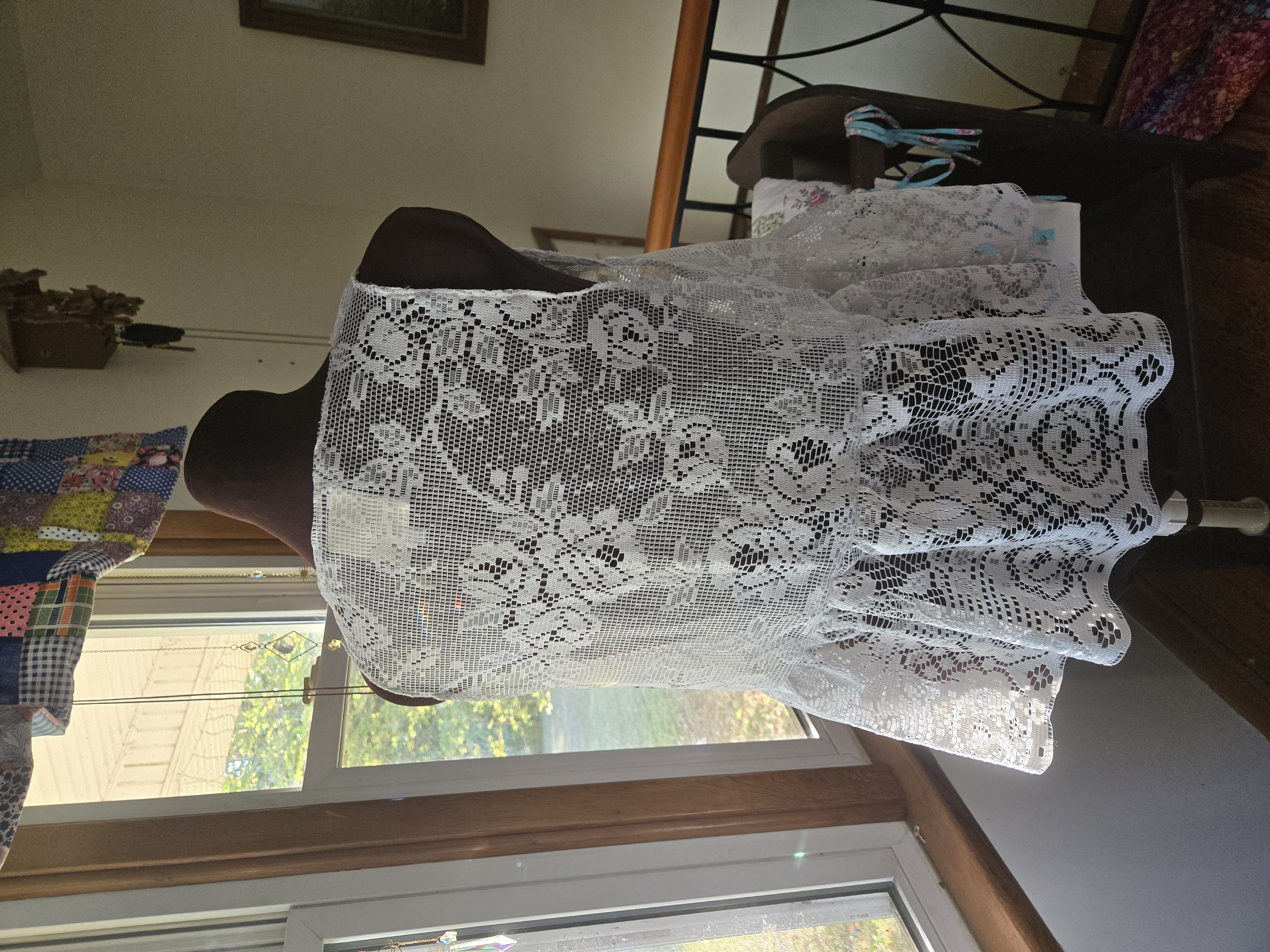 Floral White Lace Tie Top