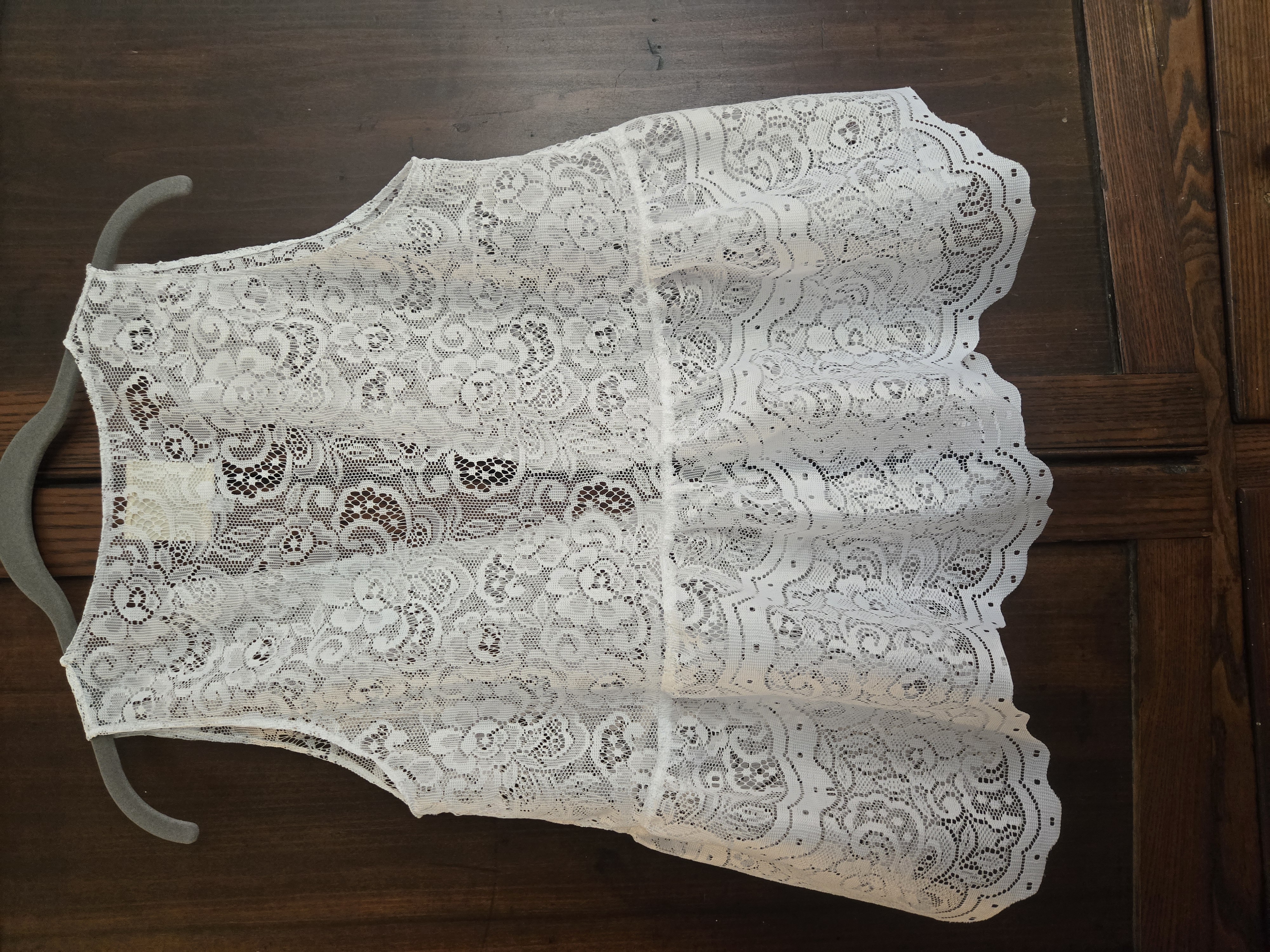 Floral White Lace Tie Top