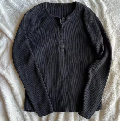 Classic Black Henley Shirt