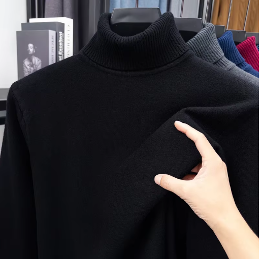 Men's Black Turtleneck Sweater